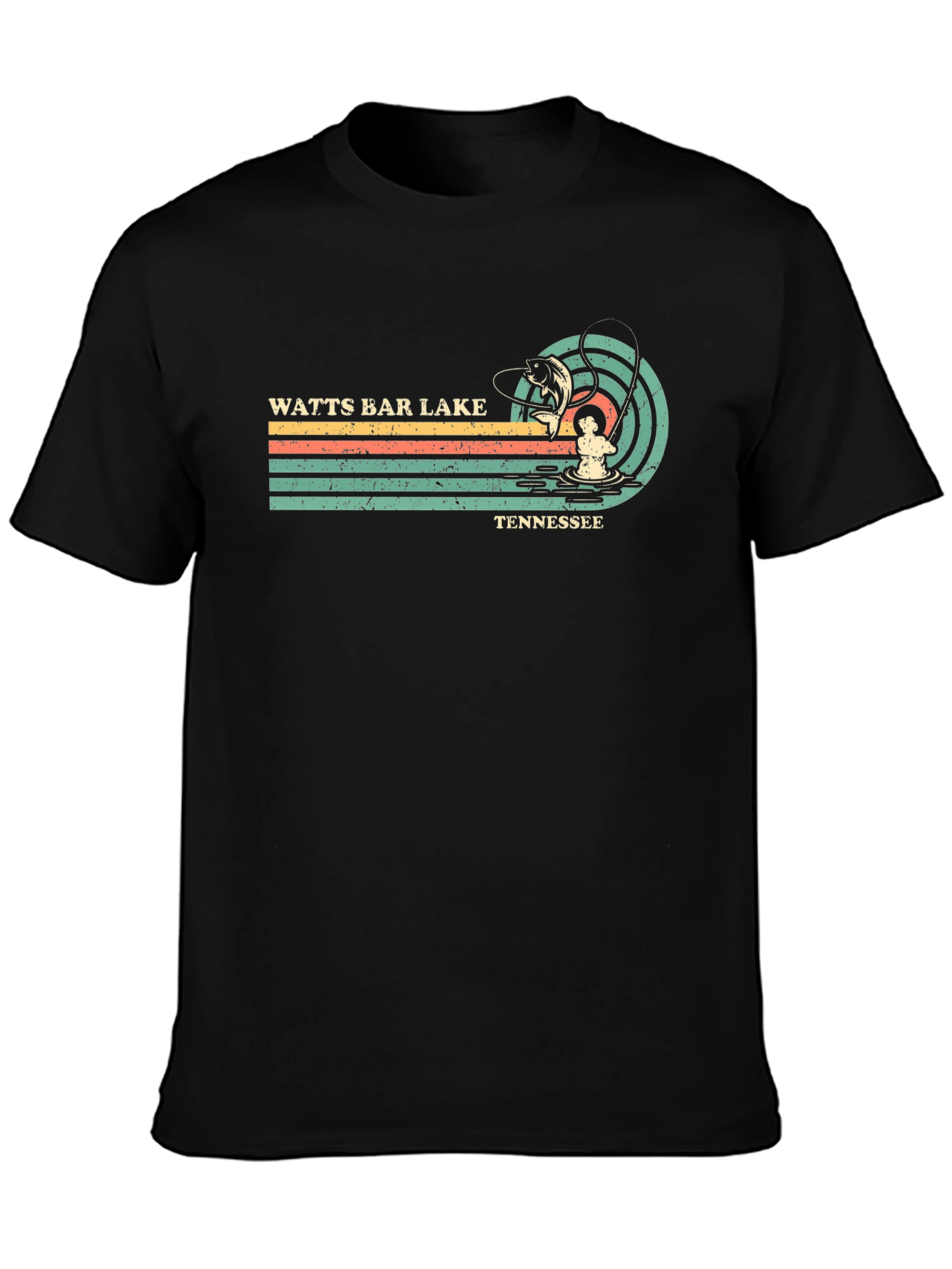 Watts Bar Lake Tennessee Retro Fishing T-Shirt