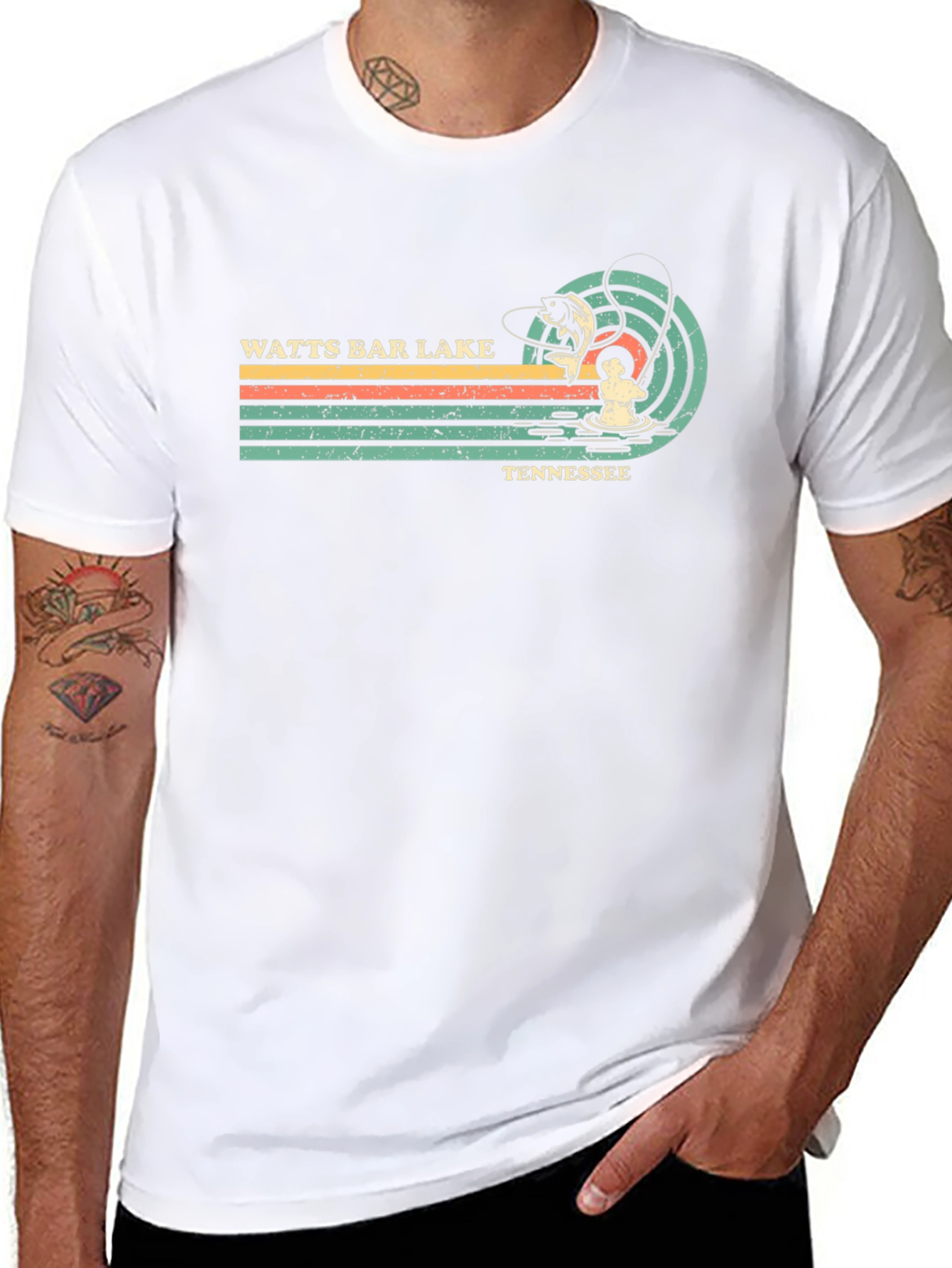 Watts Bar Lake Tennessee Retro Fishing T-Shirt