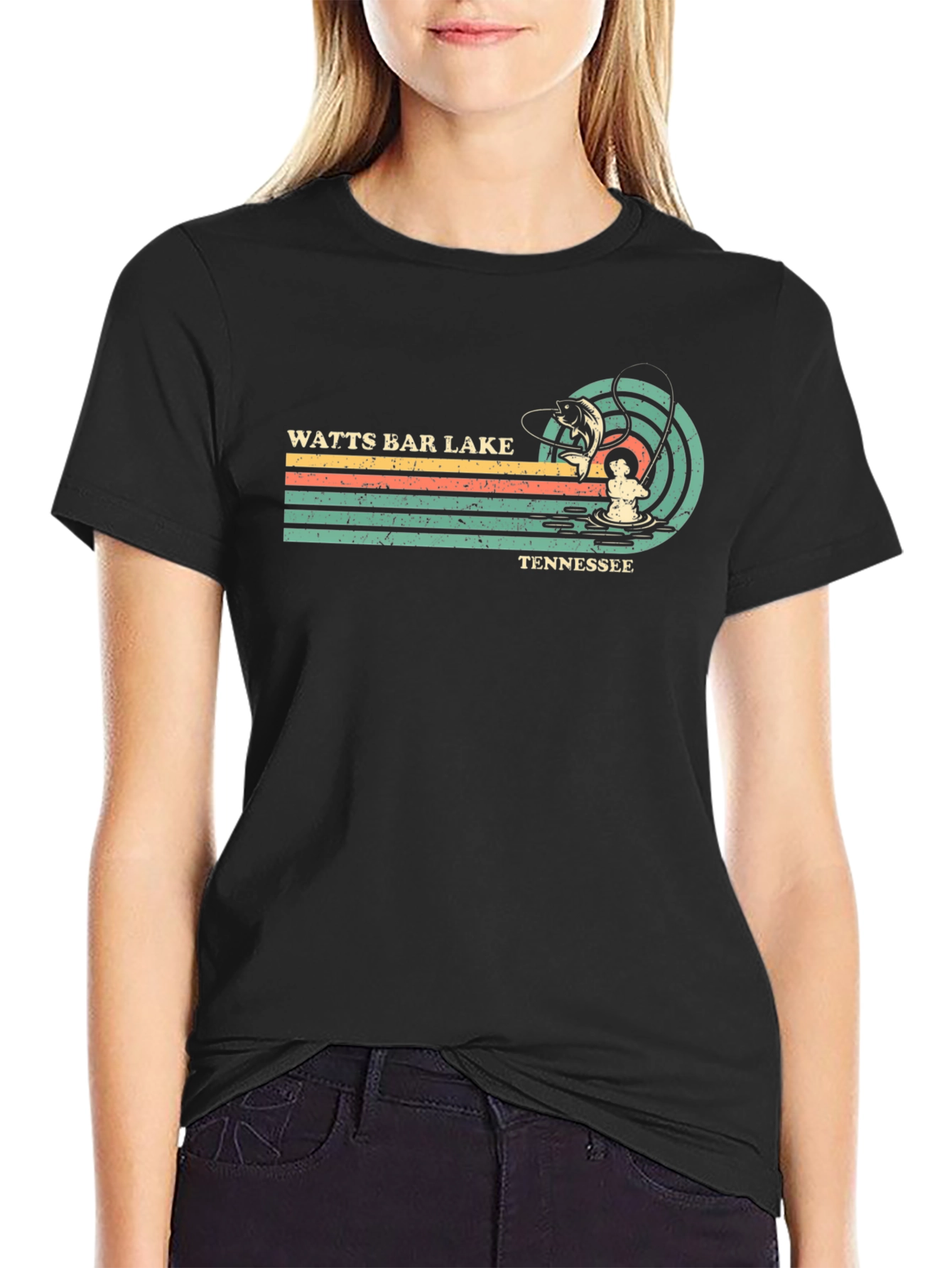 Watts Bar Lake Tennessee Retro Fishing T-Shirt