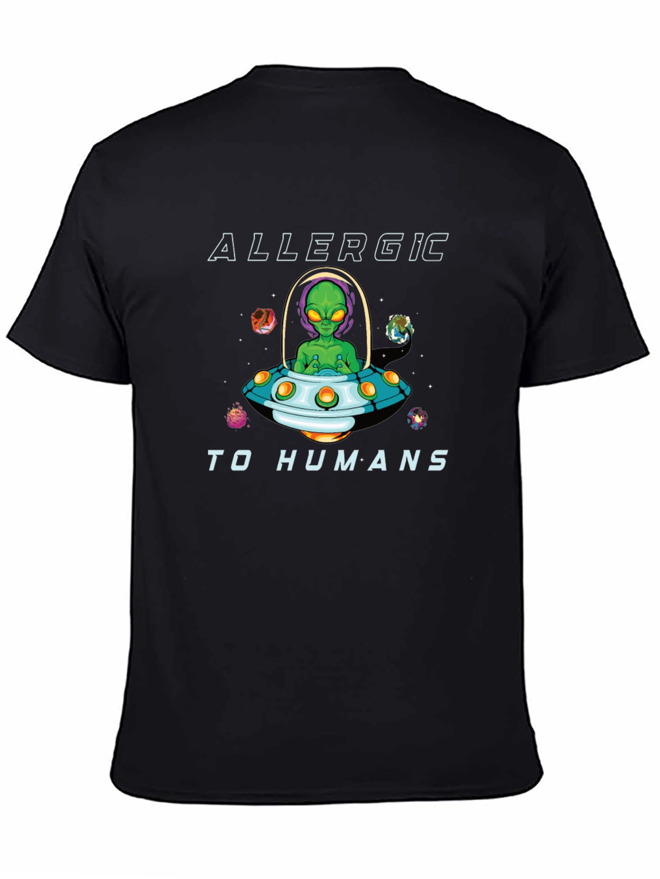 Allergic to Humans Alien Graphic T-Shirt