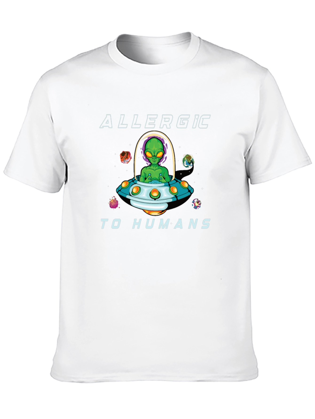 Allergic to Humans Alien Graphic T-Shirt