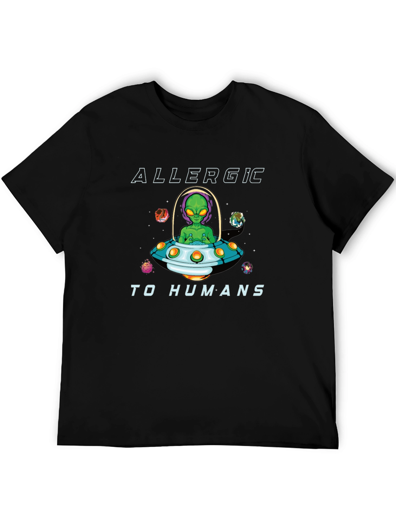 Allergic to Humans Alien Graphic T-Shirt