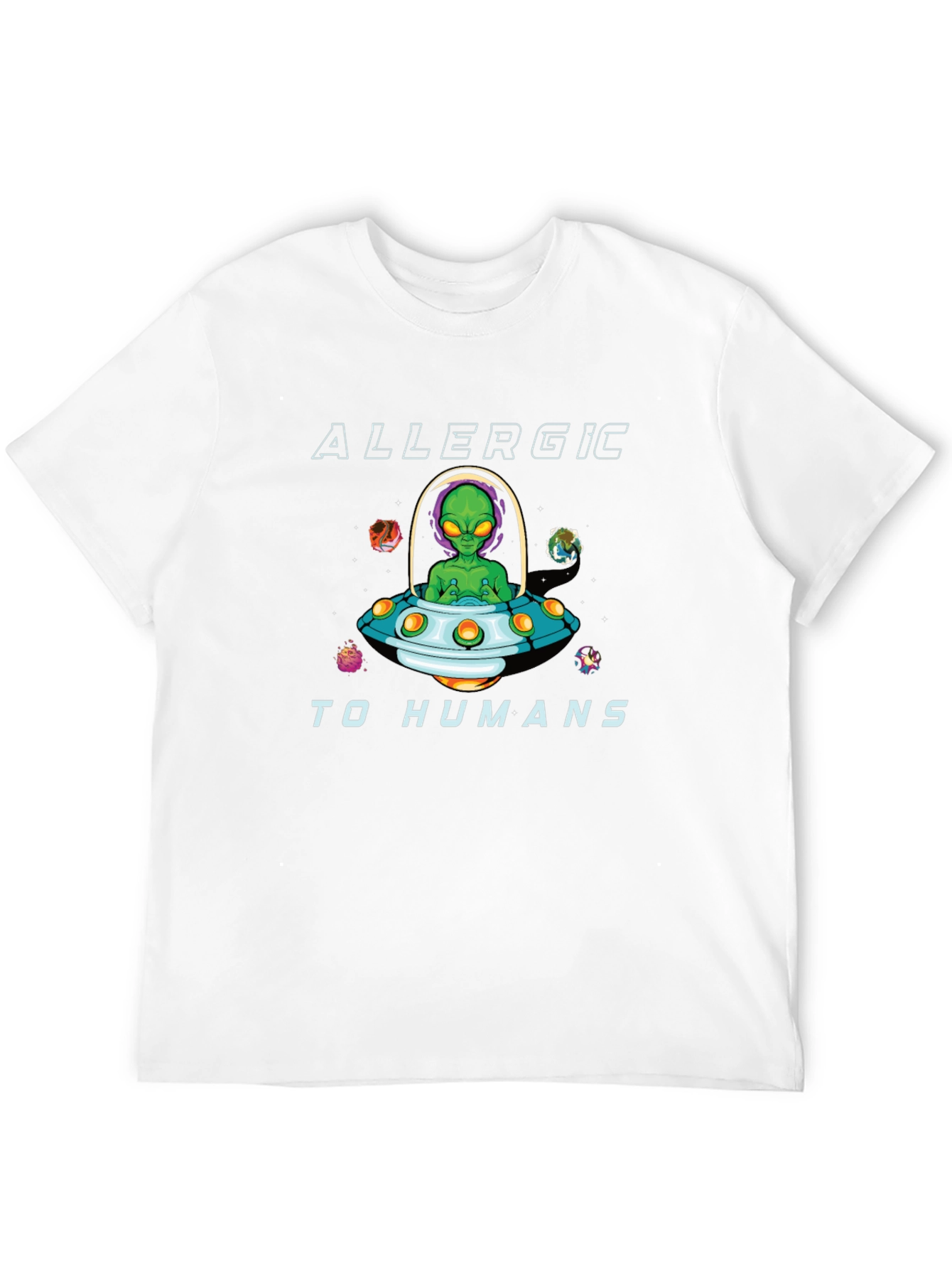 Allergic to Humans Alien Graphic T-Shirt
