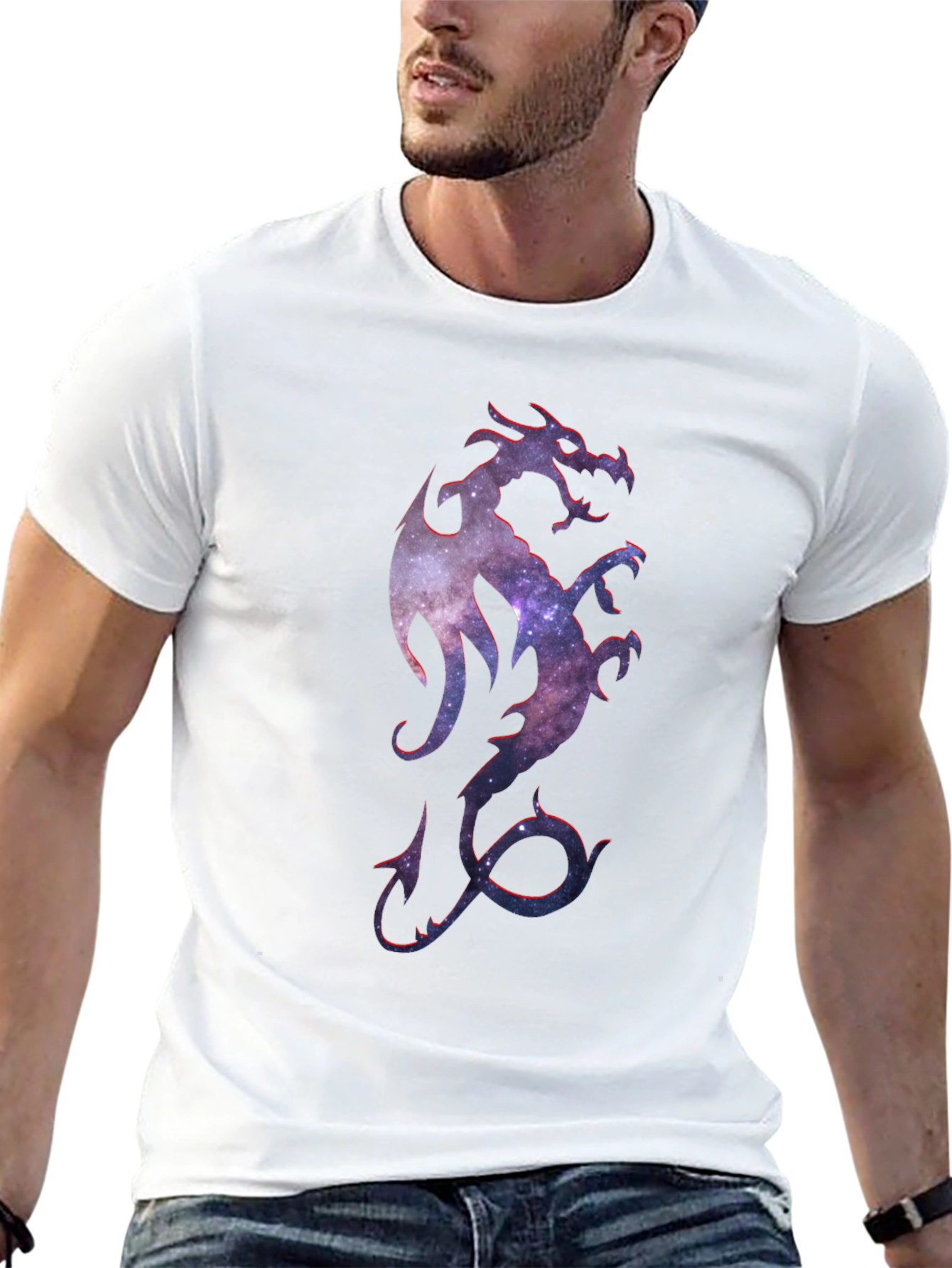 Galaxy Dragon Graphic Tee - Mens Black T-Shirt