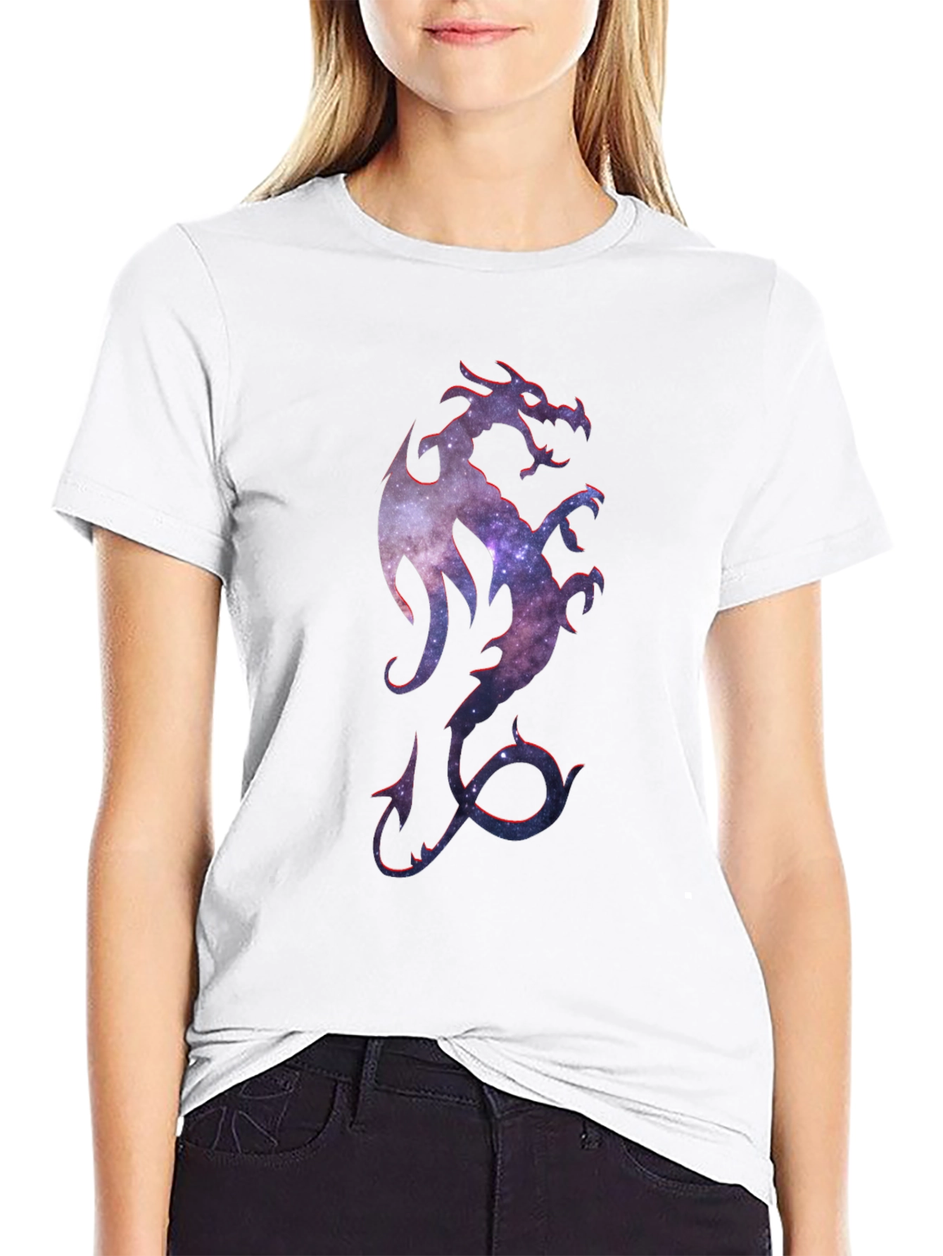 Galaxy Dragon Graphic Tee - Mens Black T-Shirt