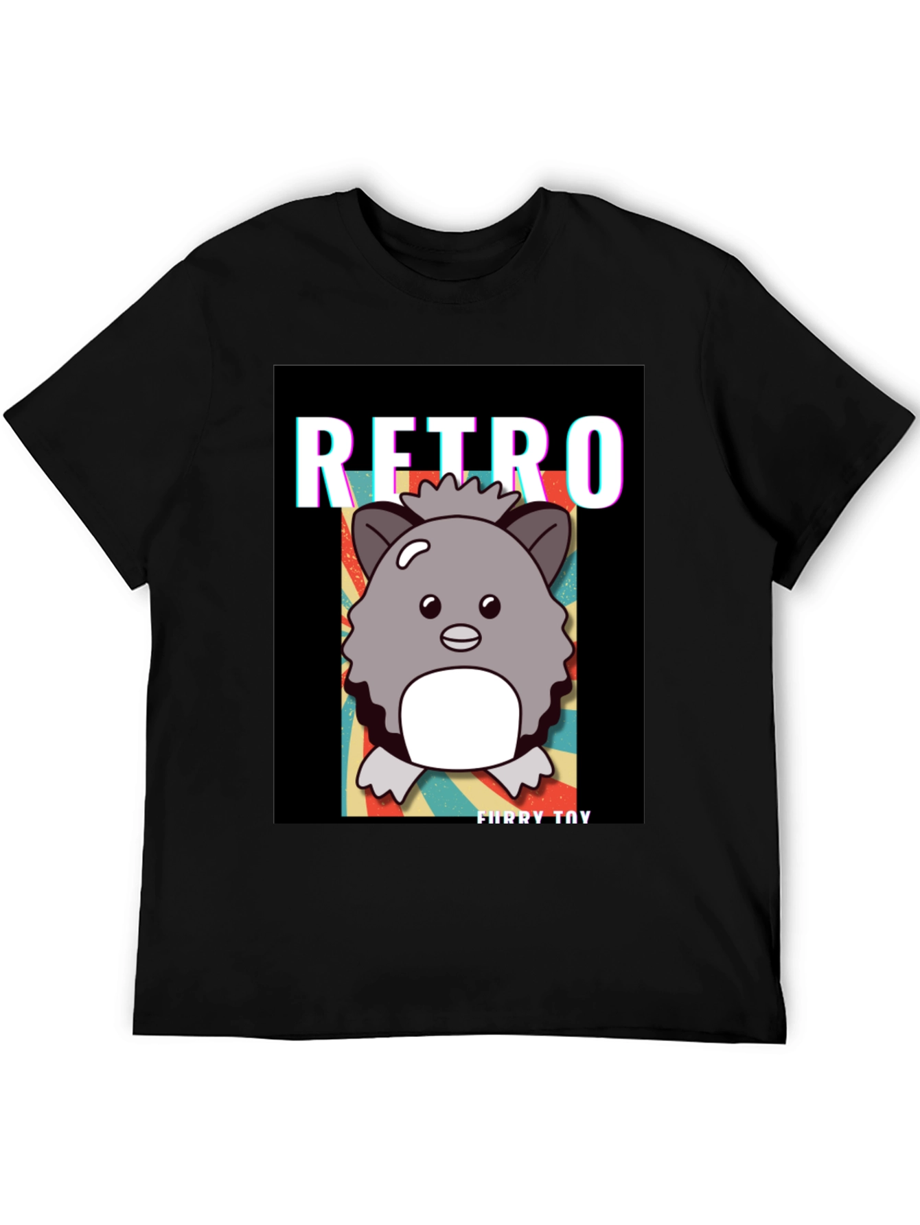 Retro Furry Toy Graphic Tee - Stylish Comfort
