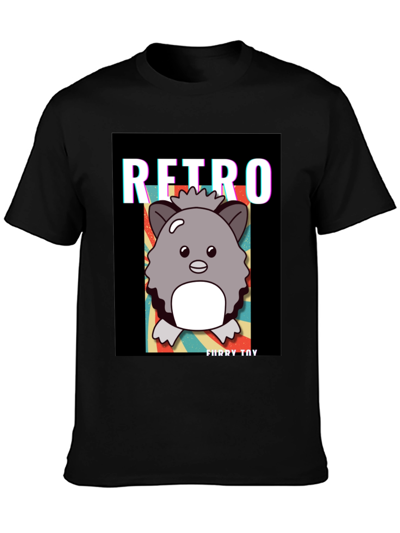 Retro Furry Toy Graphic Tee - Stylish Comfort