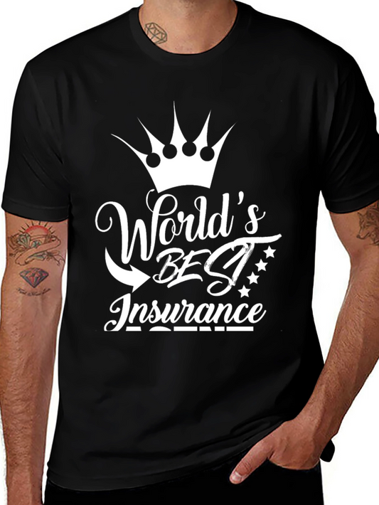 Worlds Best Insurance T-Shirt - Black Cotton Graphic Tee