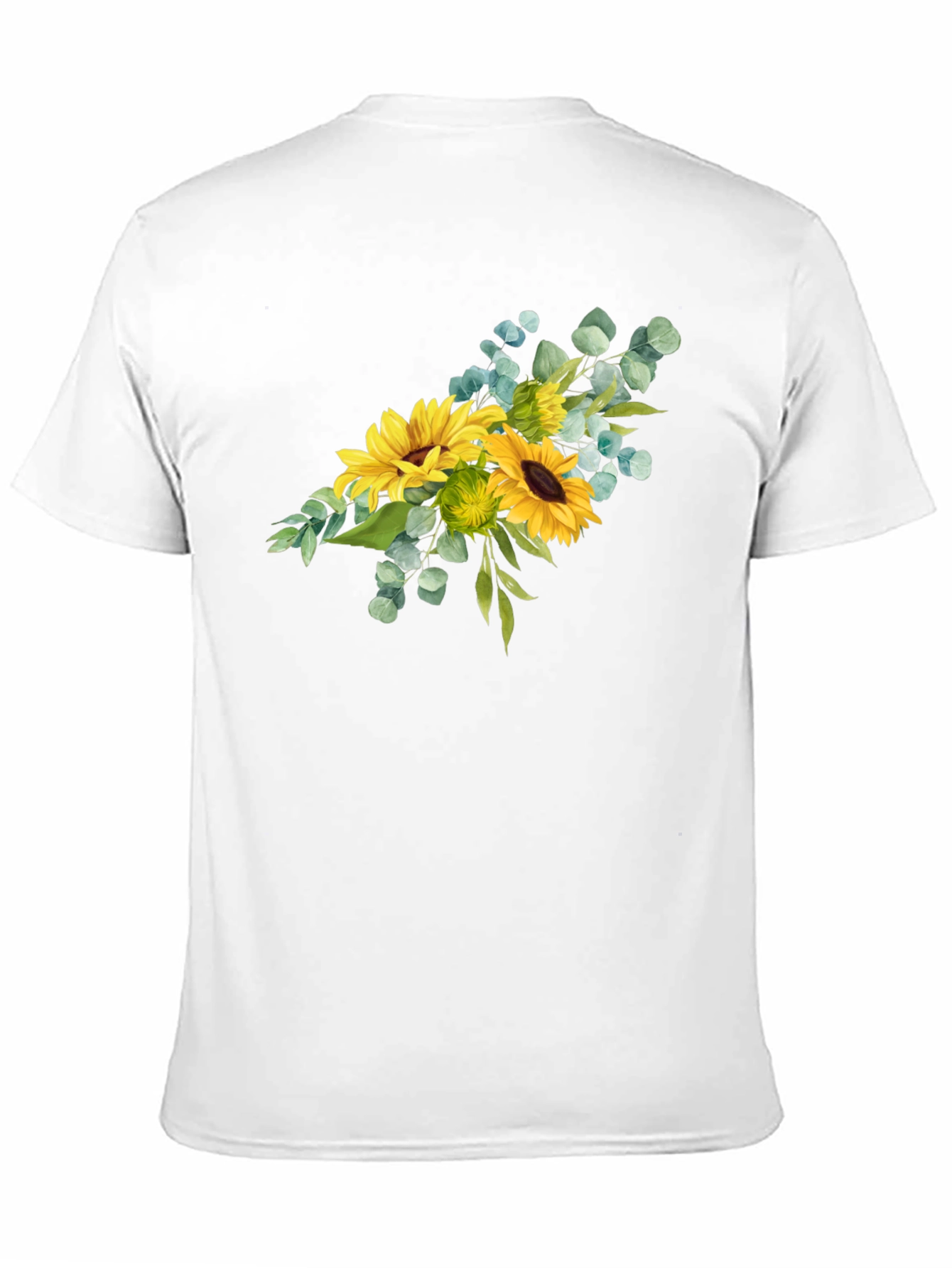 Sunflower Bouquet Graphic Print Black T-Shirt