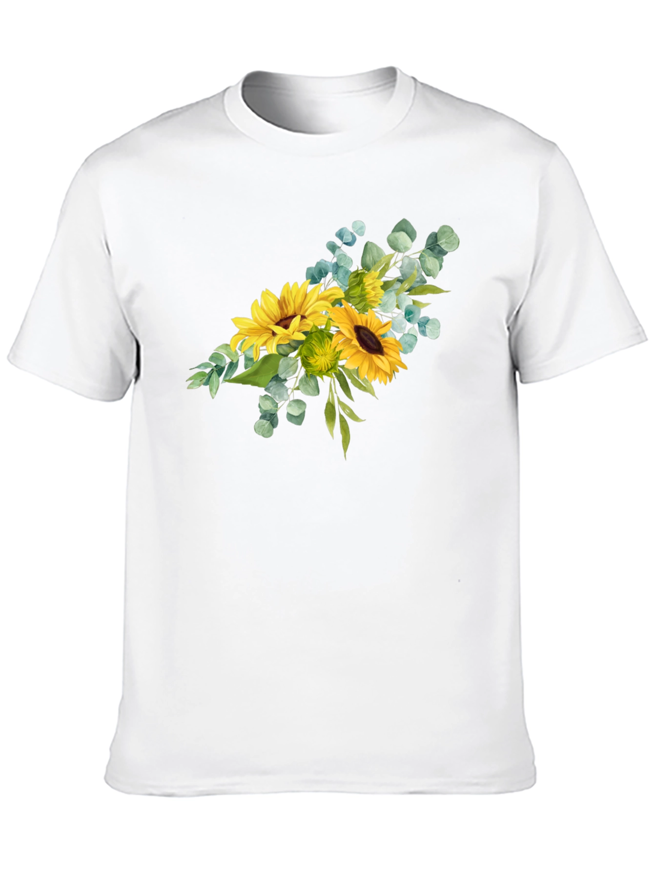 Sunflower Bouquet Graphic Print Black T-Shirt