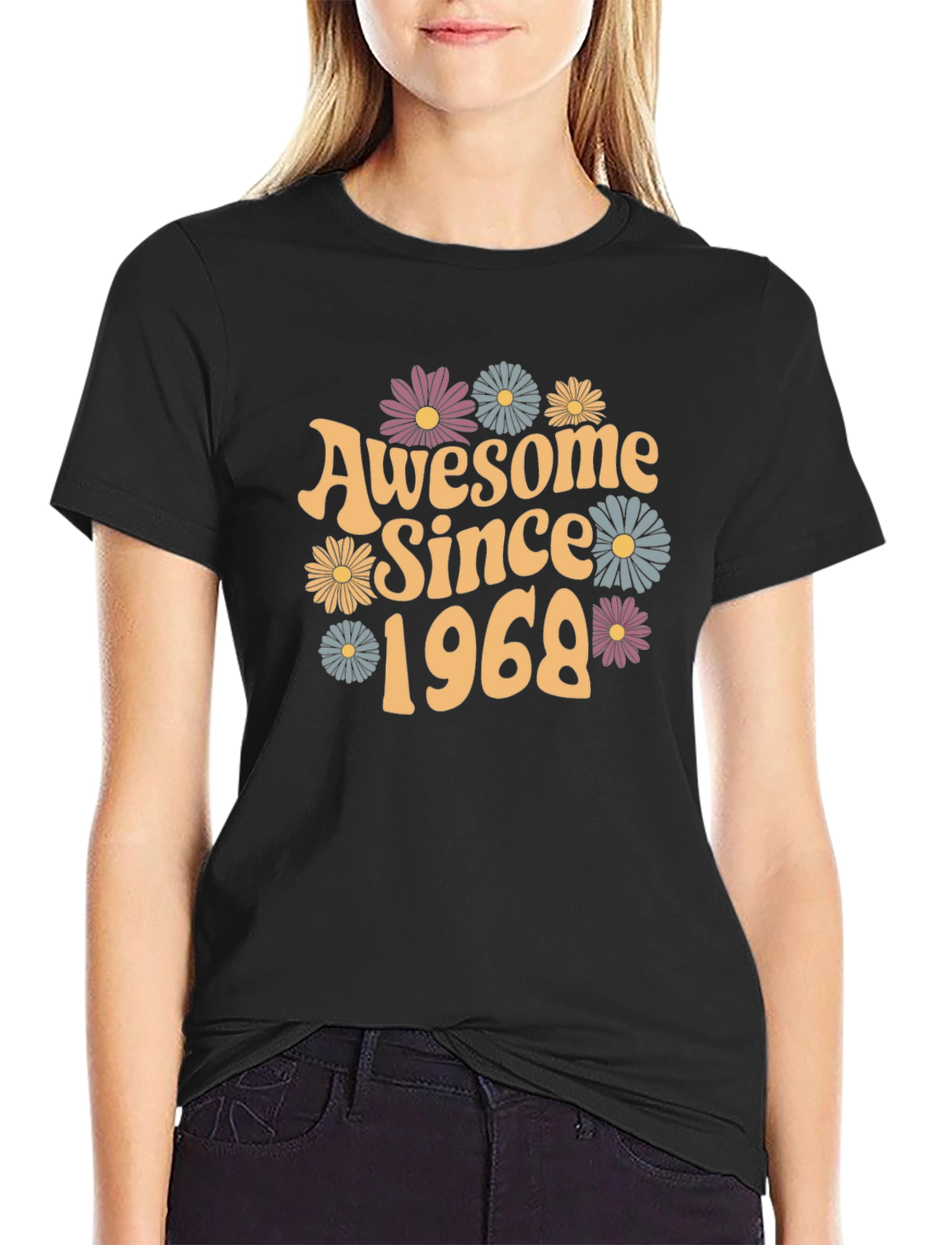 Awesome Since 1968 Retro Floral T-Shirt