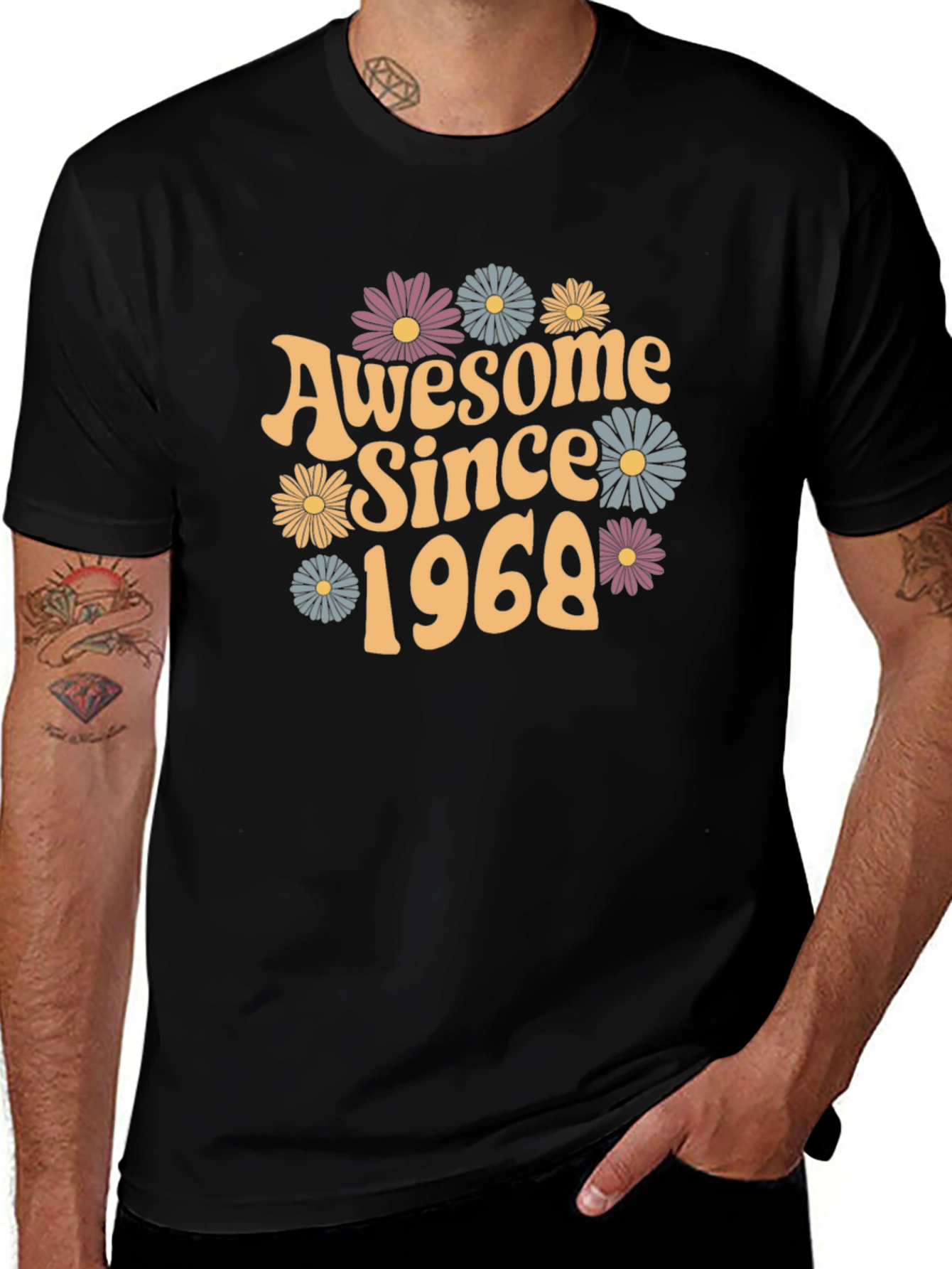 Awesome Since 1968 Retro Floral T-Shirt