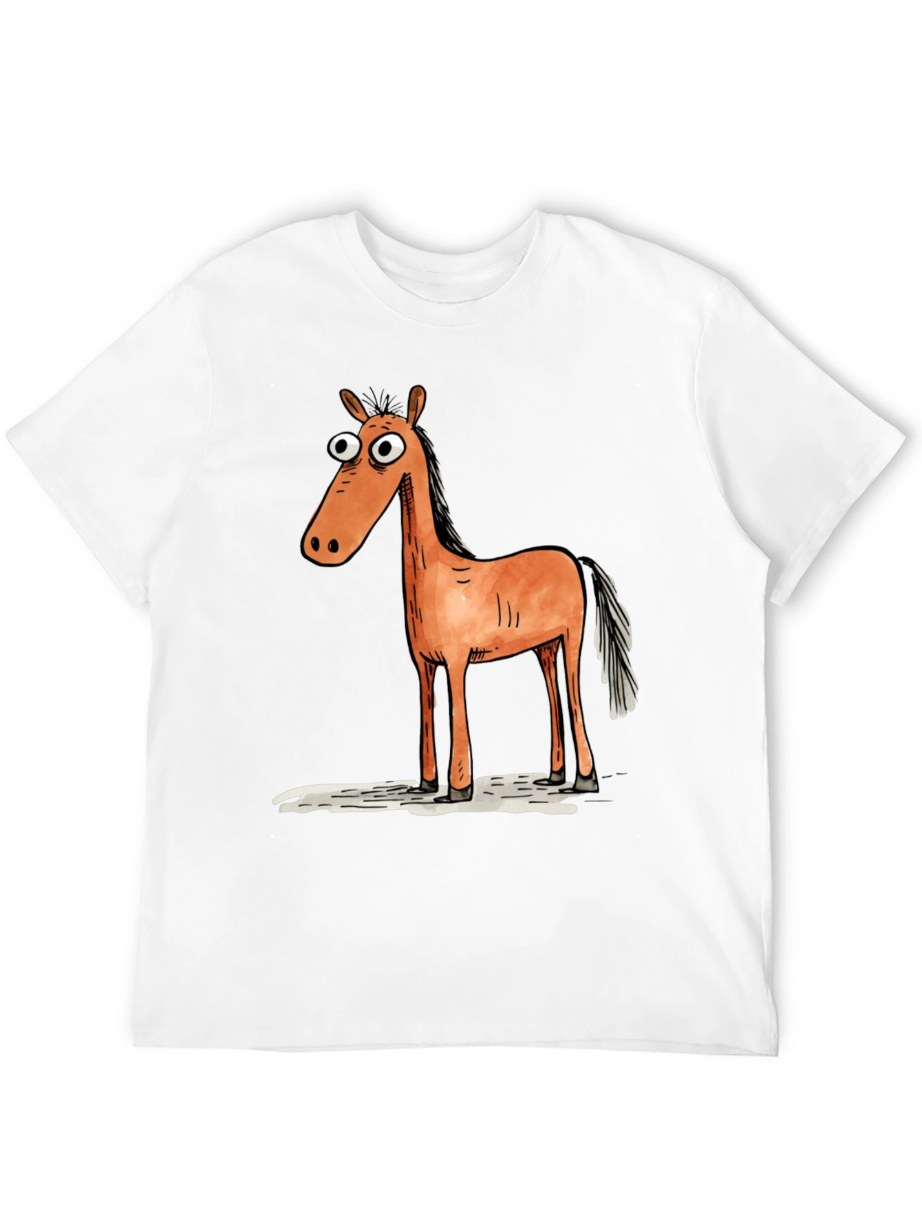 Cartoon Horse Graphic T-Shirt - Unisex