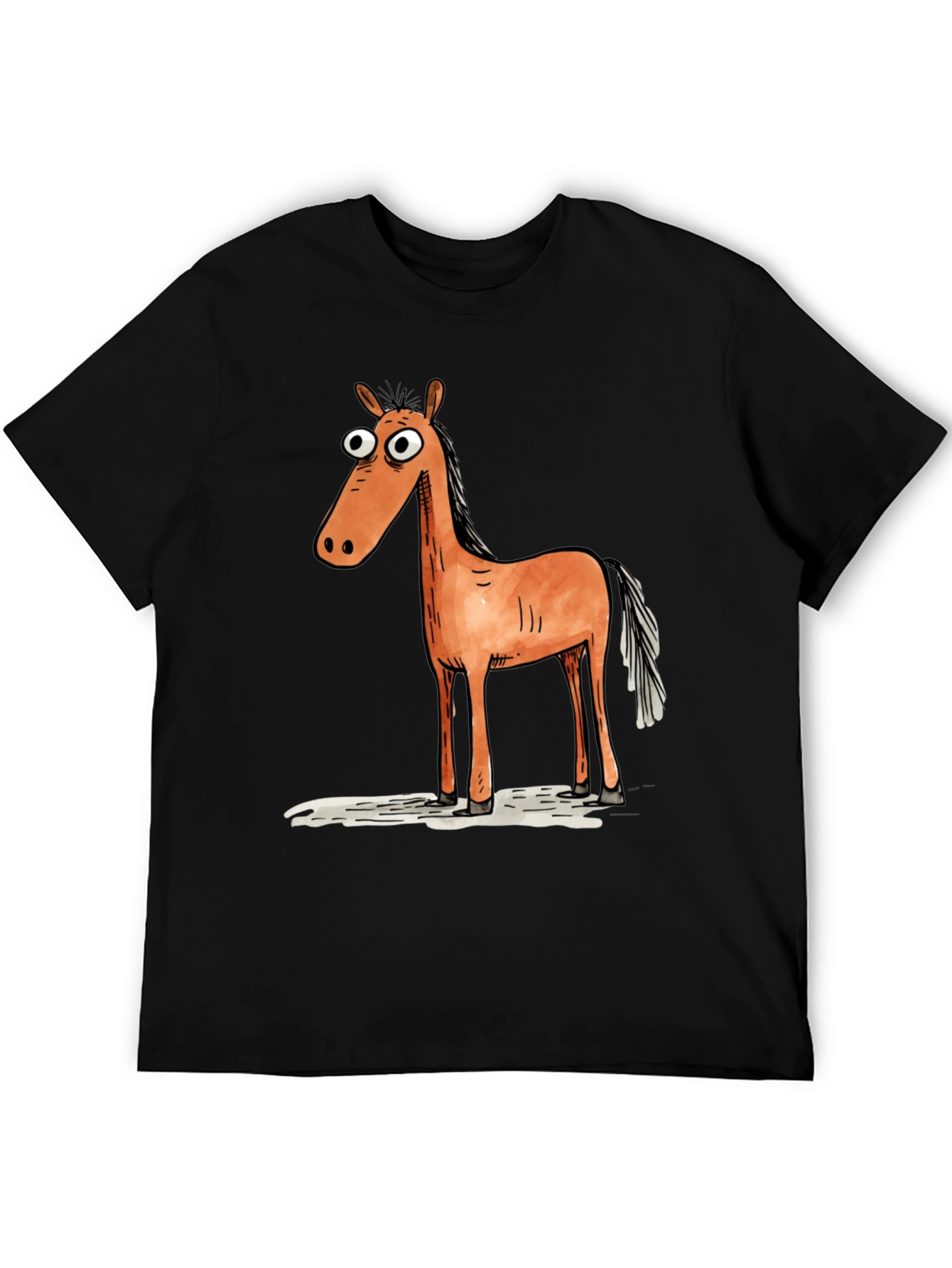 Cartoon Horse Graphic T-Shirt - Unisex
