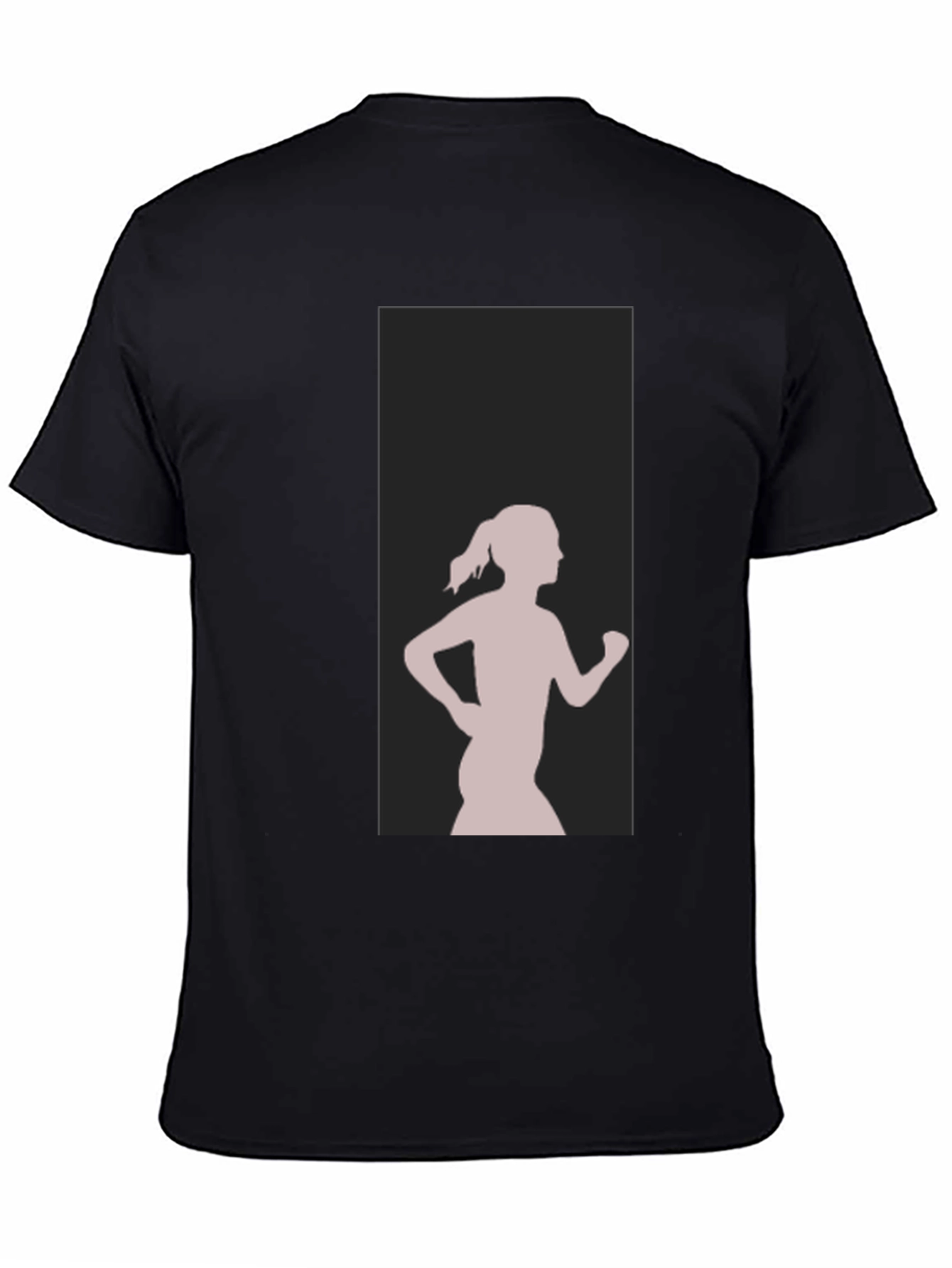 Black Graphic Tee - Running Girl Silhouette