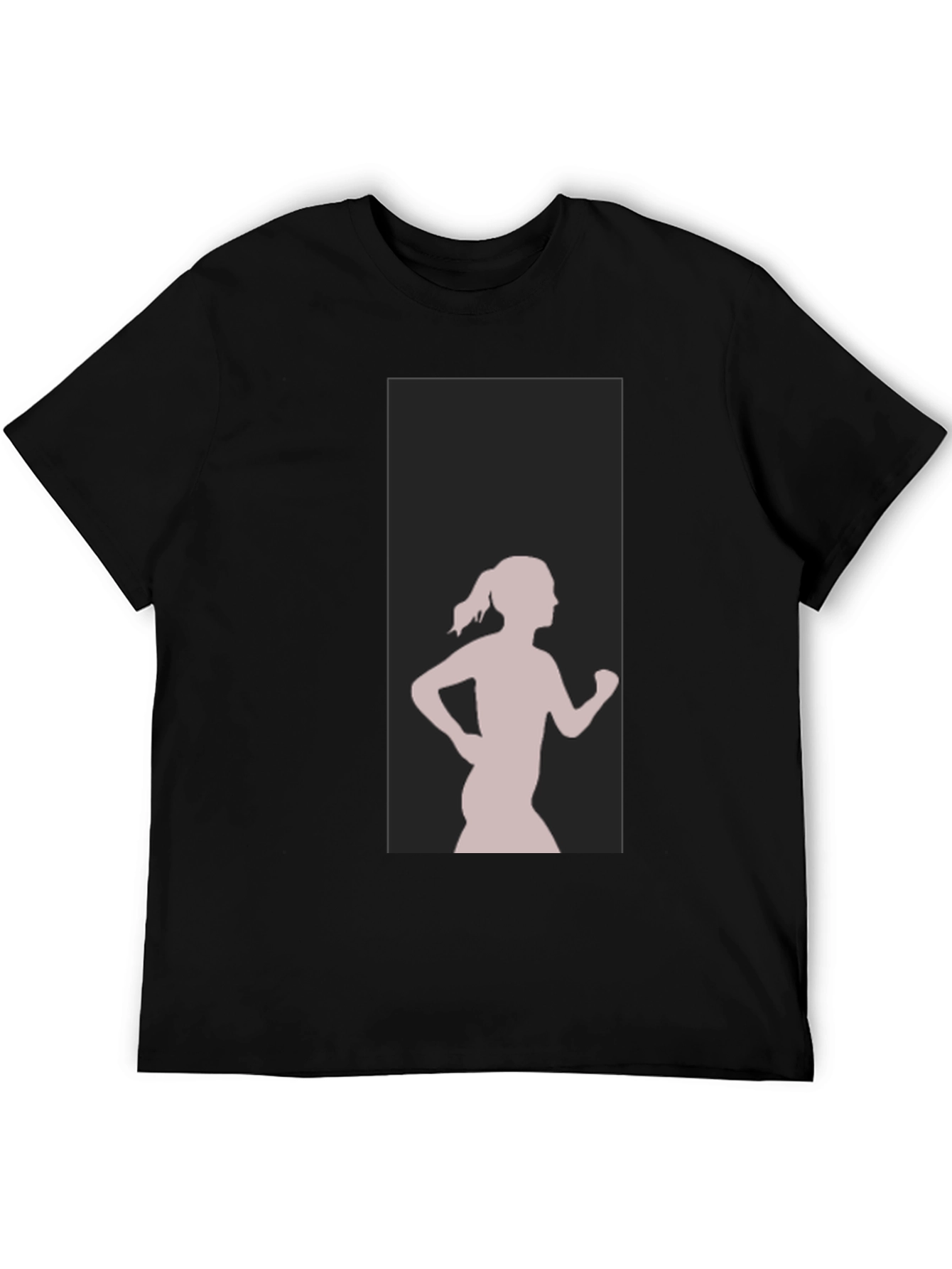 Black Graphic Tee - Running Girl Silhouette