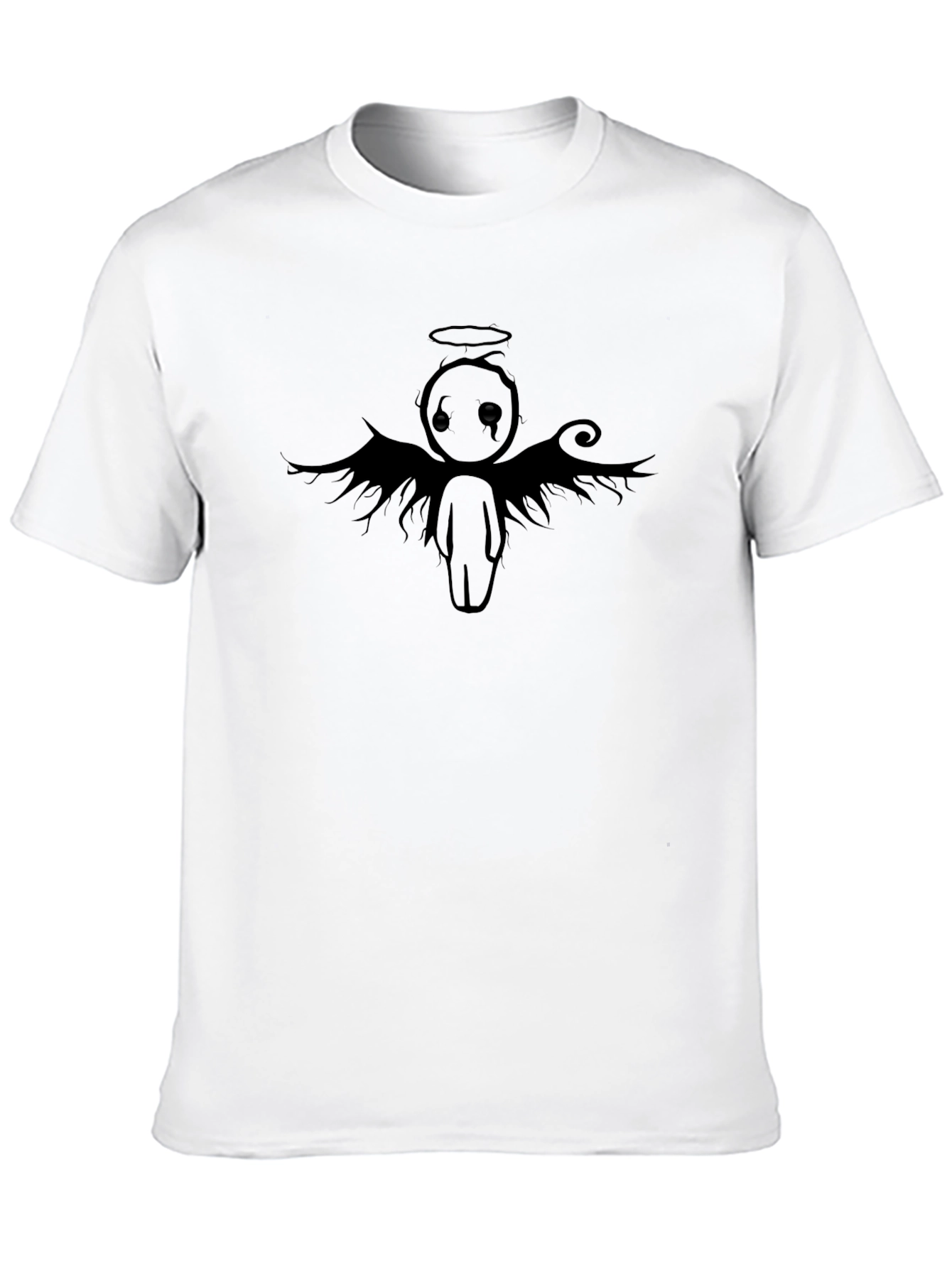 Emo Angel Graphic Tee - Black T-Shirt