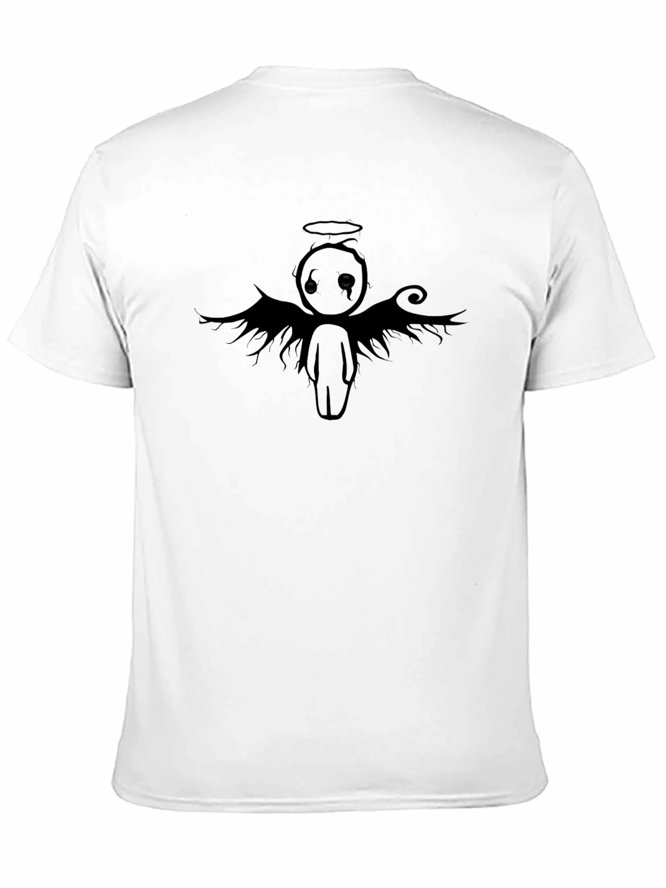 Emo Angel Graphic Tee - Black T-Shirt