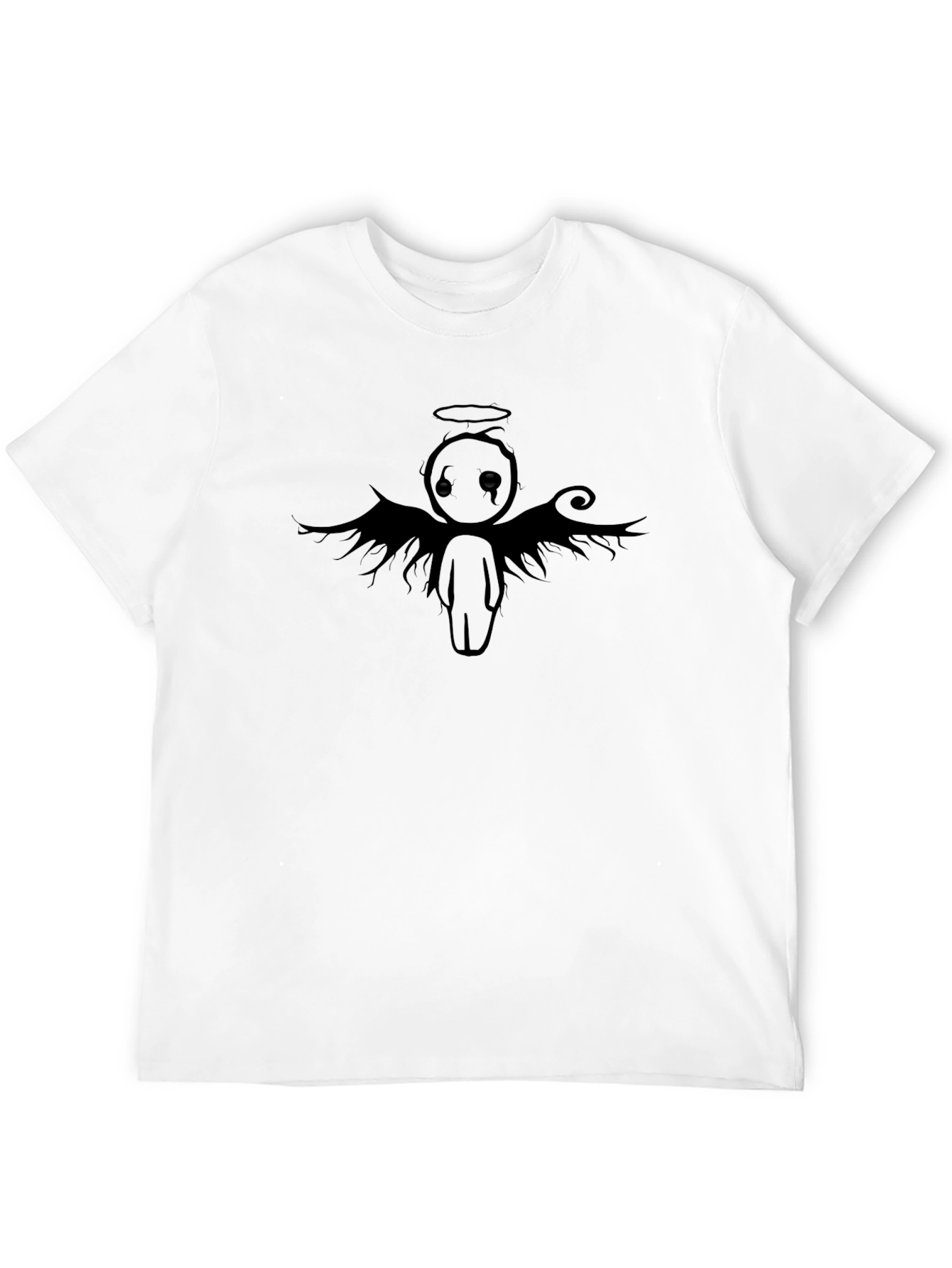 Emo Angel Graphic Tee - Black T-Shirt