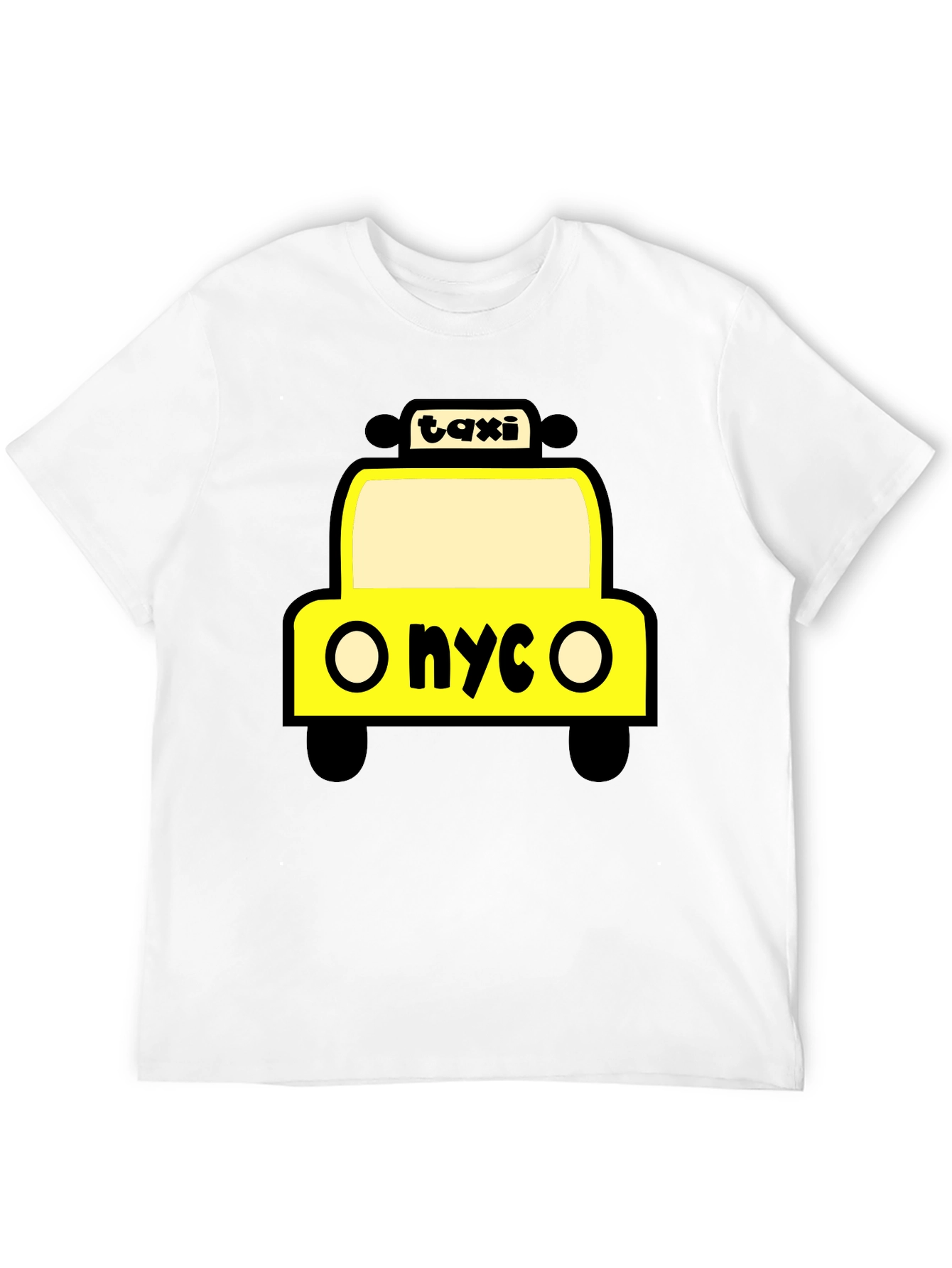 NYC Taxi Graphic Tee - Black Cotton T-Shirt