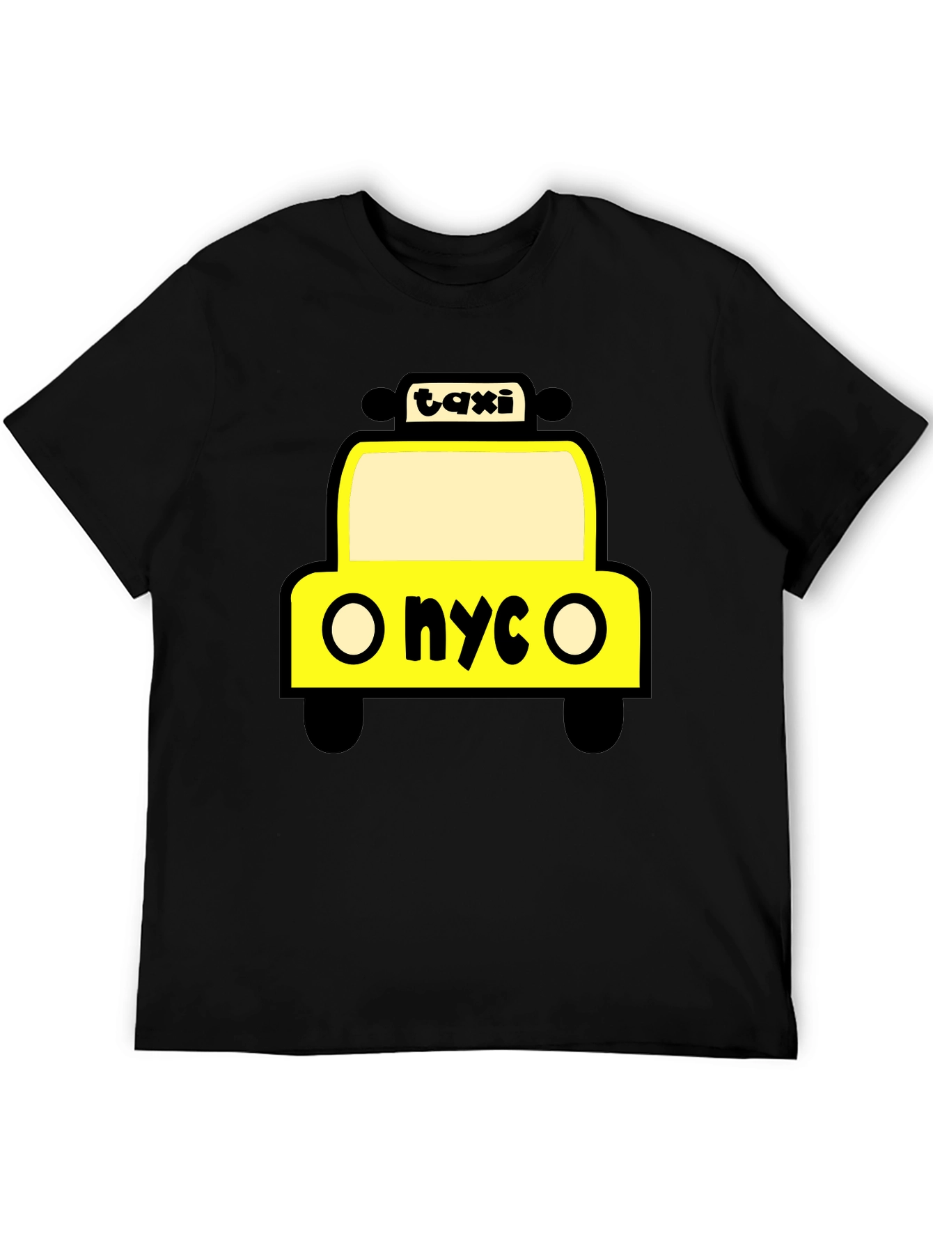 NYC Taxi Graphic Tee - Black Cotton T-Shirt