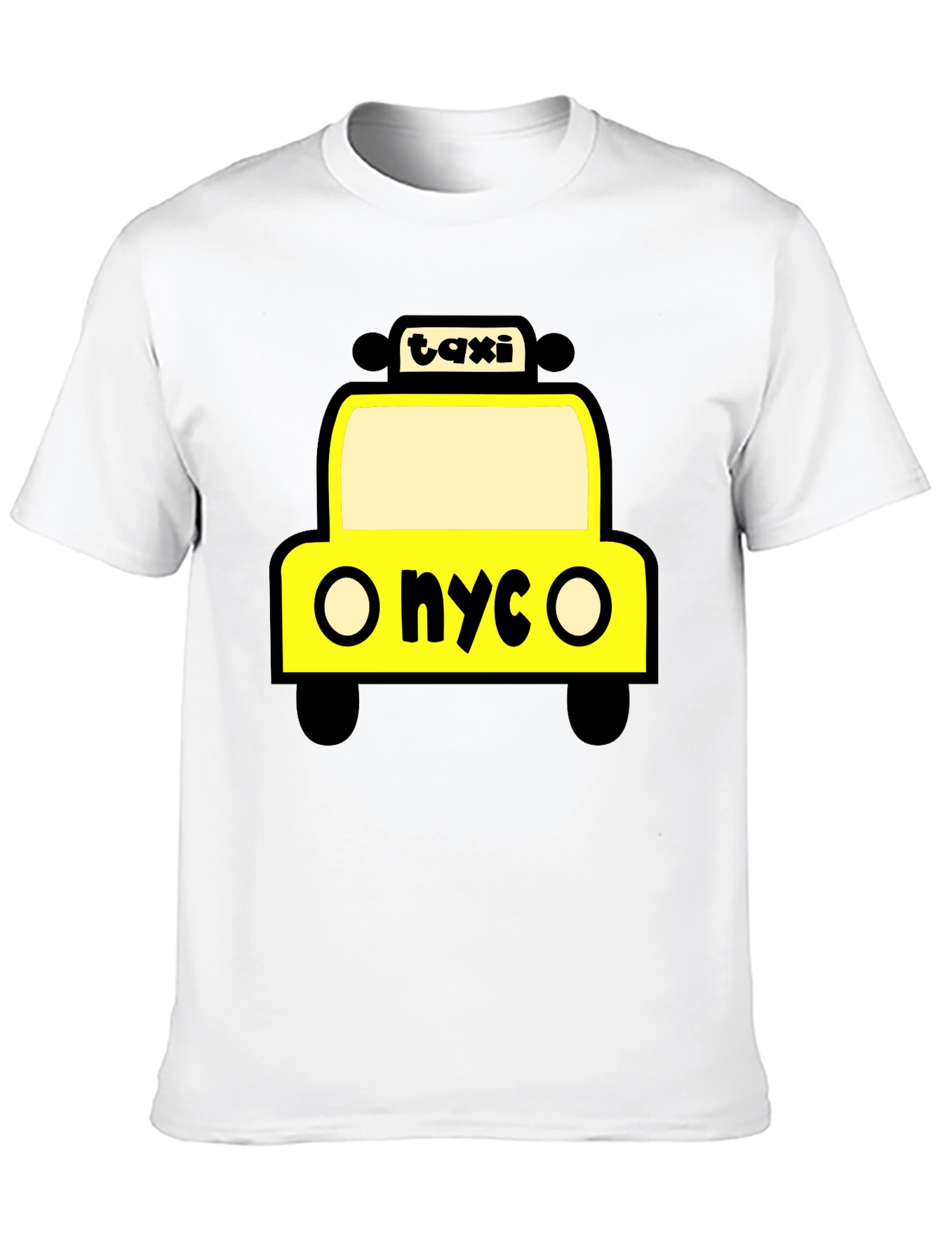 NYC Taxi Graphic Tee - Black Cotton T-Shirt