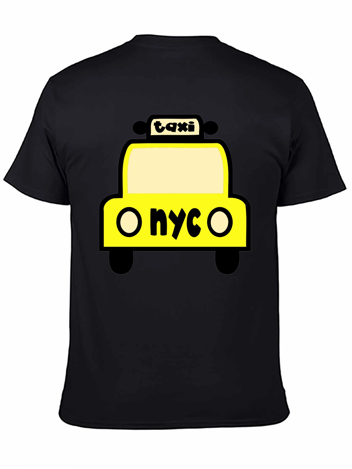 NYC Taxi Graphic Tee - Black Cotton T-Shirt