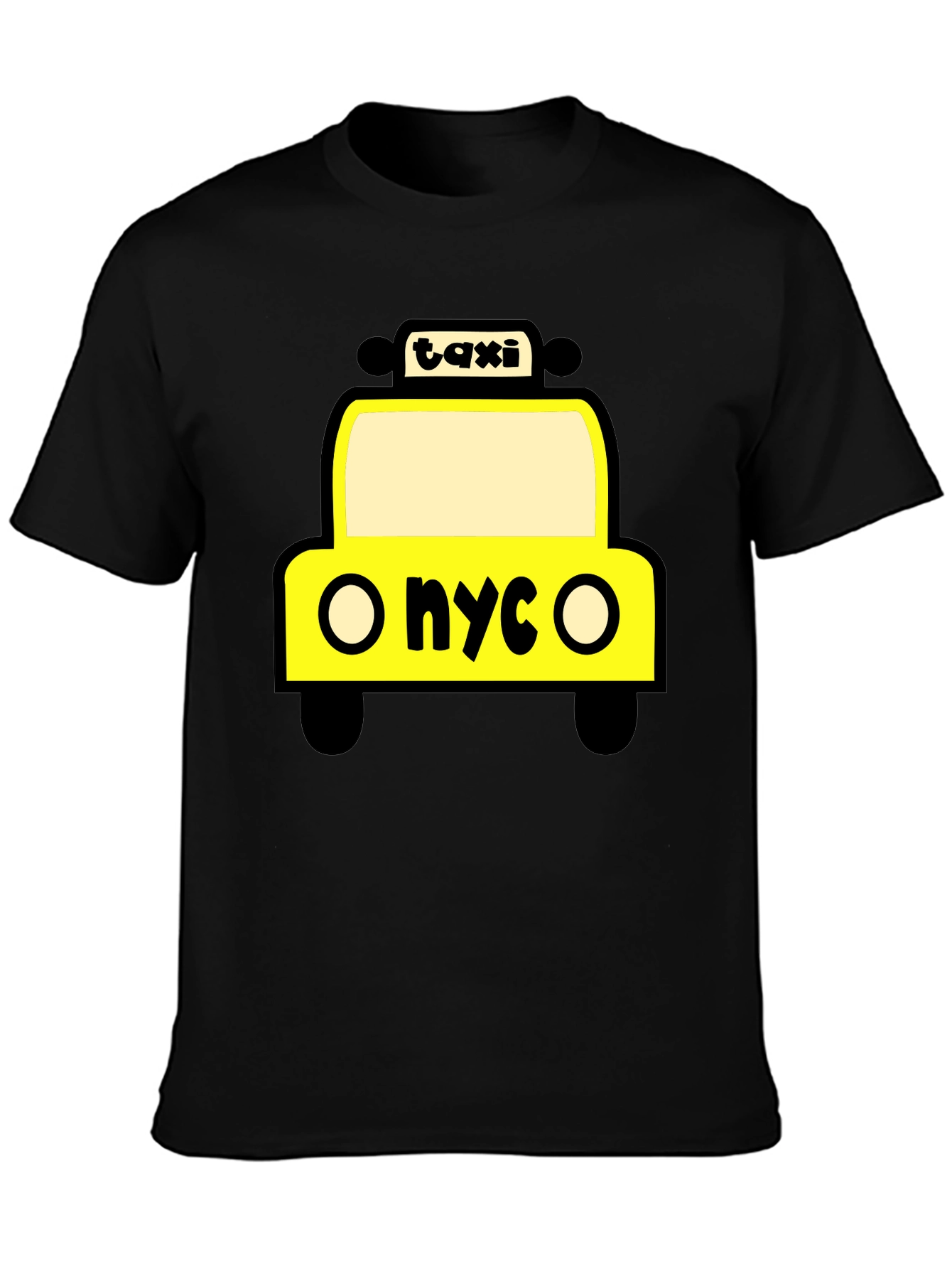 NYC Taxi Graphic Tee - Black Cotton T-Shirt