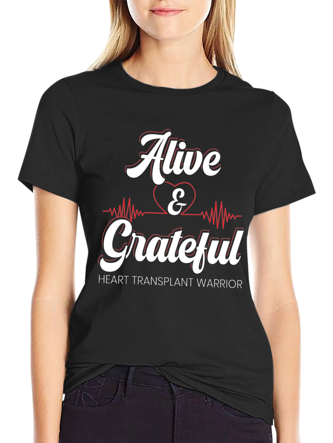 Alive & Grateful Heart Transplant Warrior Graphic Tee