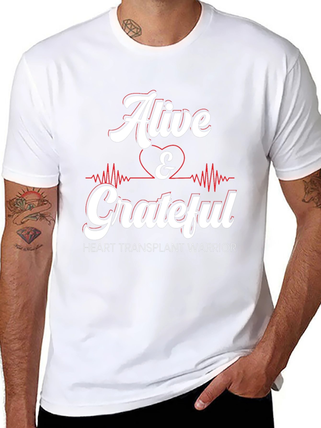 Alive & Grateful Heart Transplant Warrior Graphic Tee