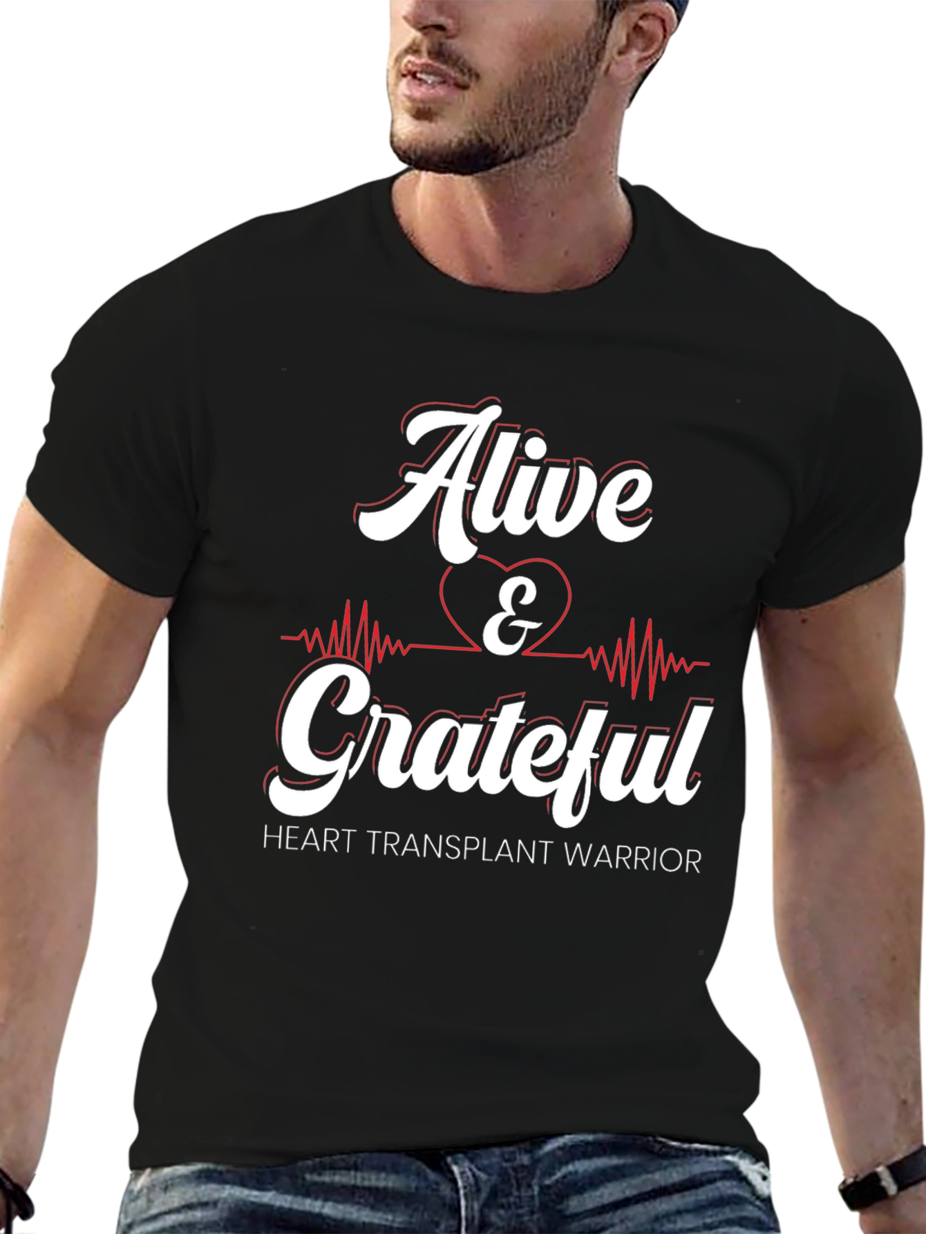 Alive & Grateful Heart Transplant Warrior Graphic Tee