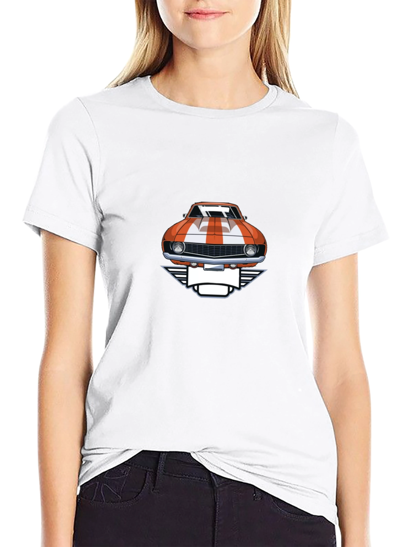 Classic Car Graphic Tee - Black Cotton T-Shirt