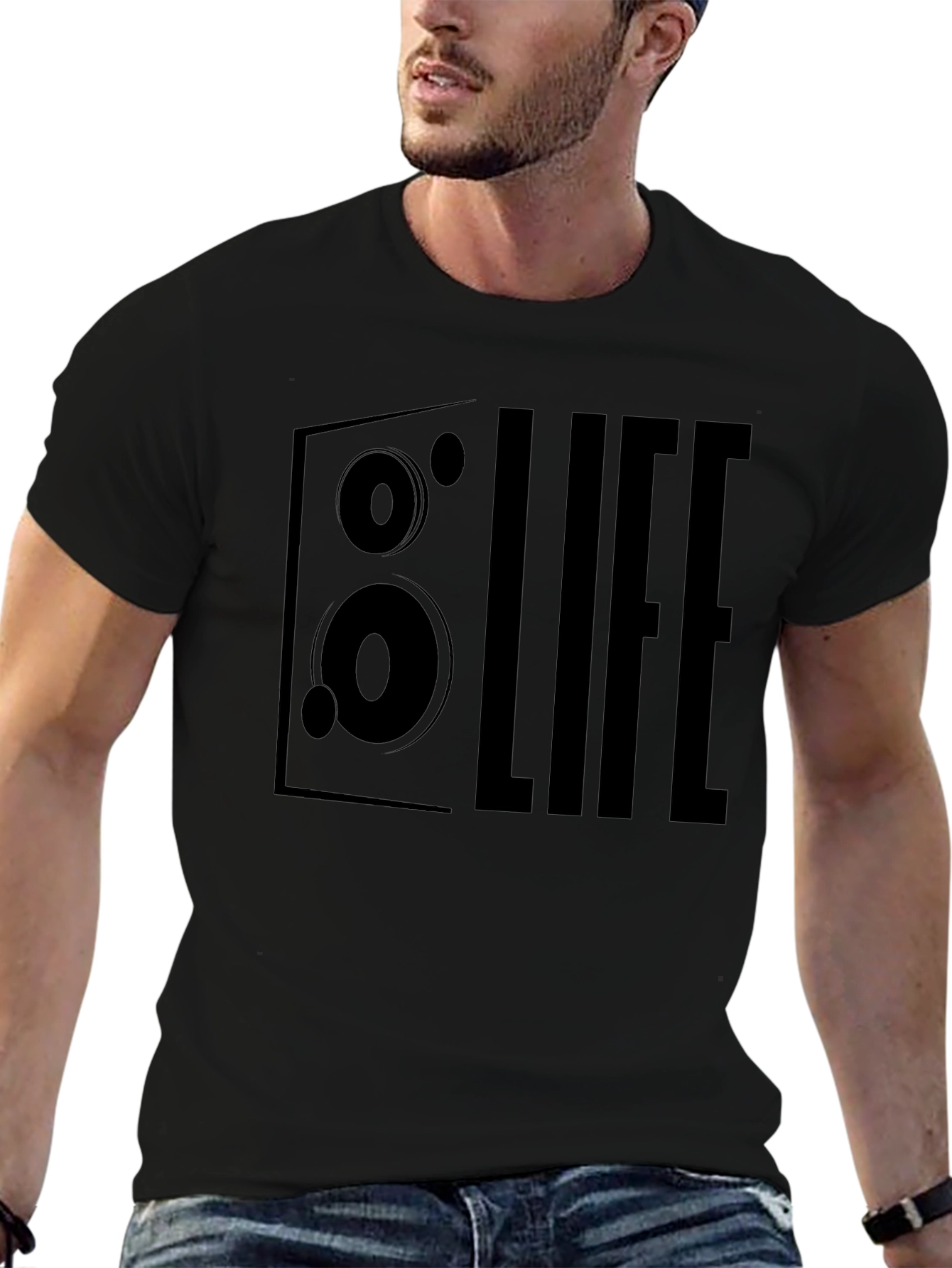 Life Speaker Graphic T-Shirt - Black