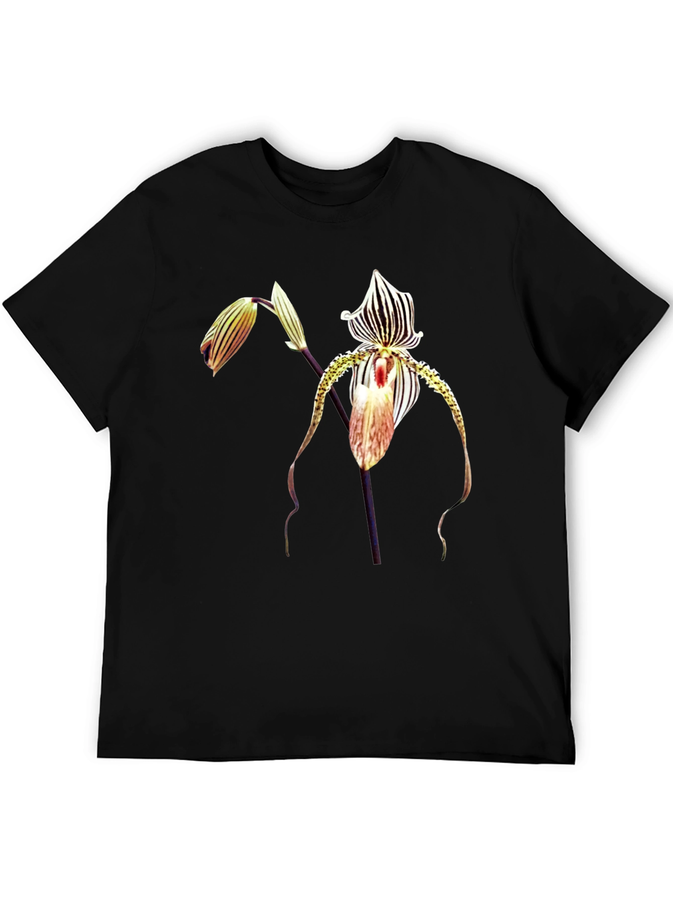 Exotic Orchid Graphic Black Tee