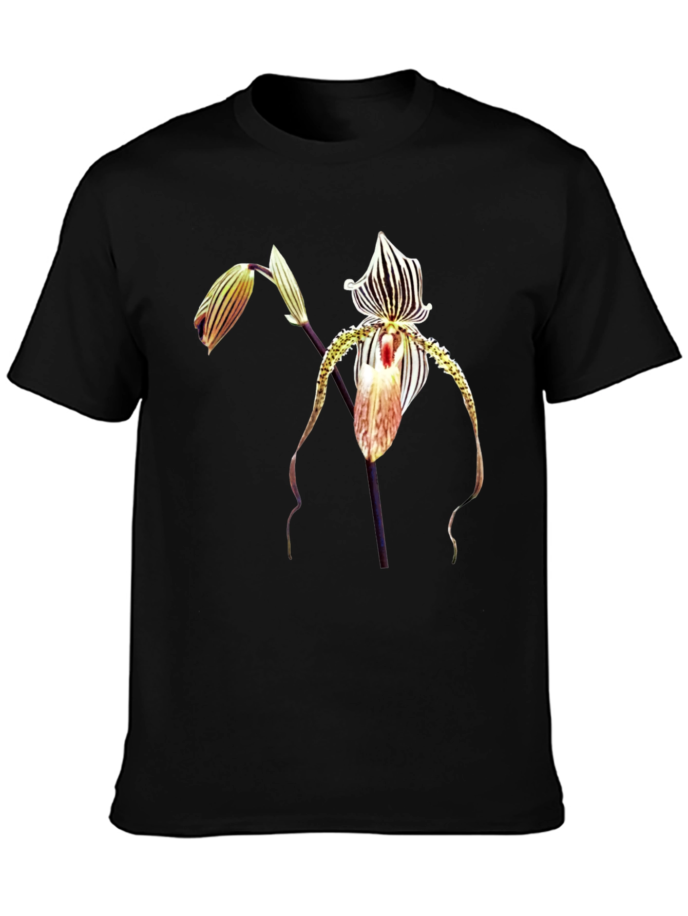 Exotic Orchid Graphic Black Tee