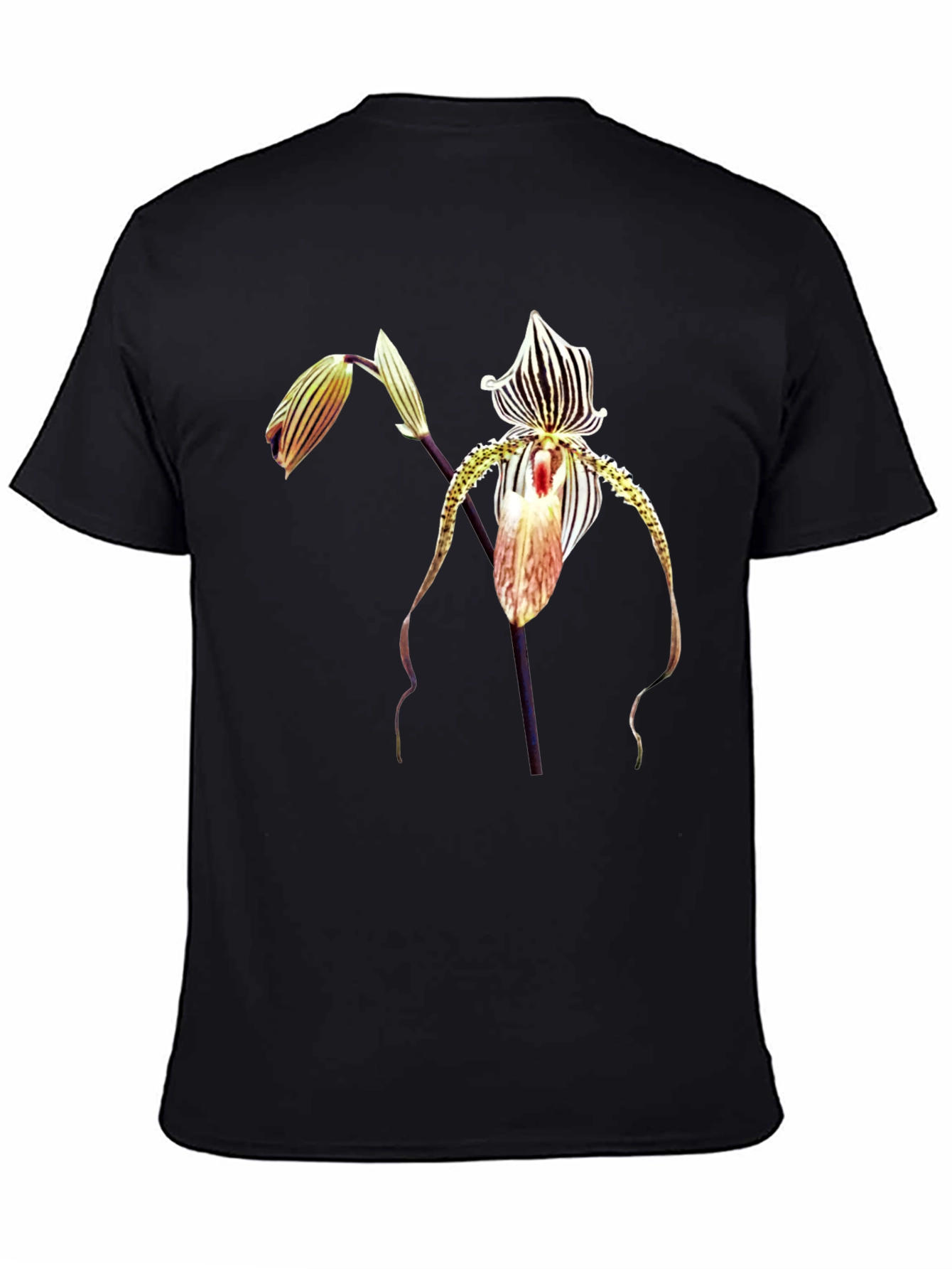Exotic Orchid Graphic Black Tee