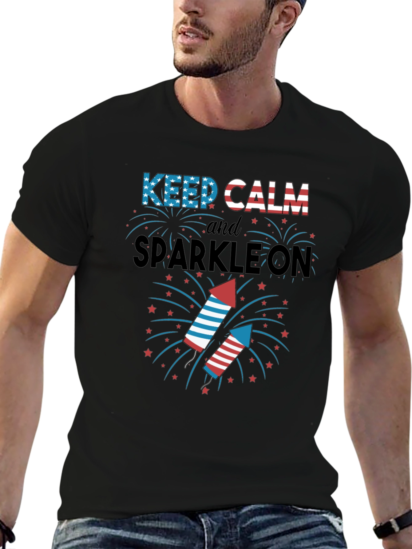 Keep Calm and Sparkle On Fourth of July T-Shirt