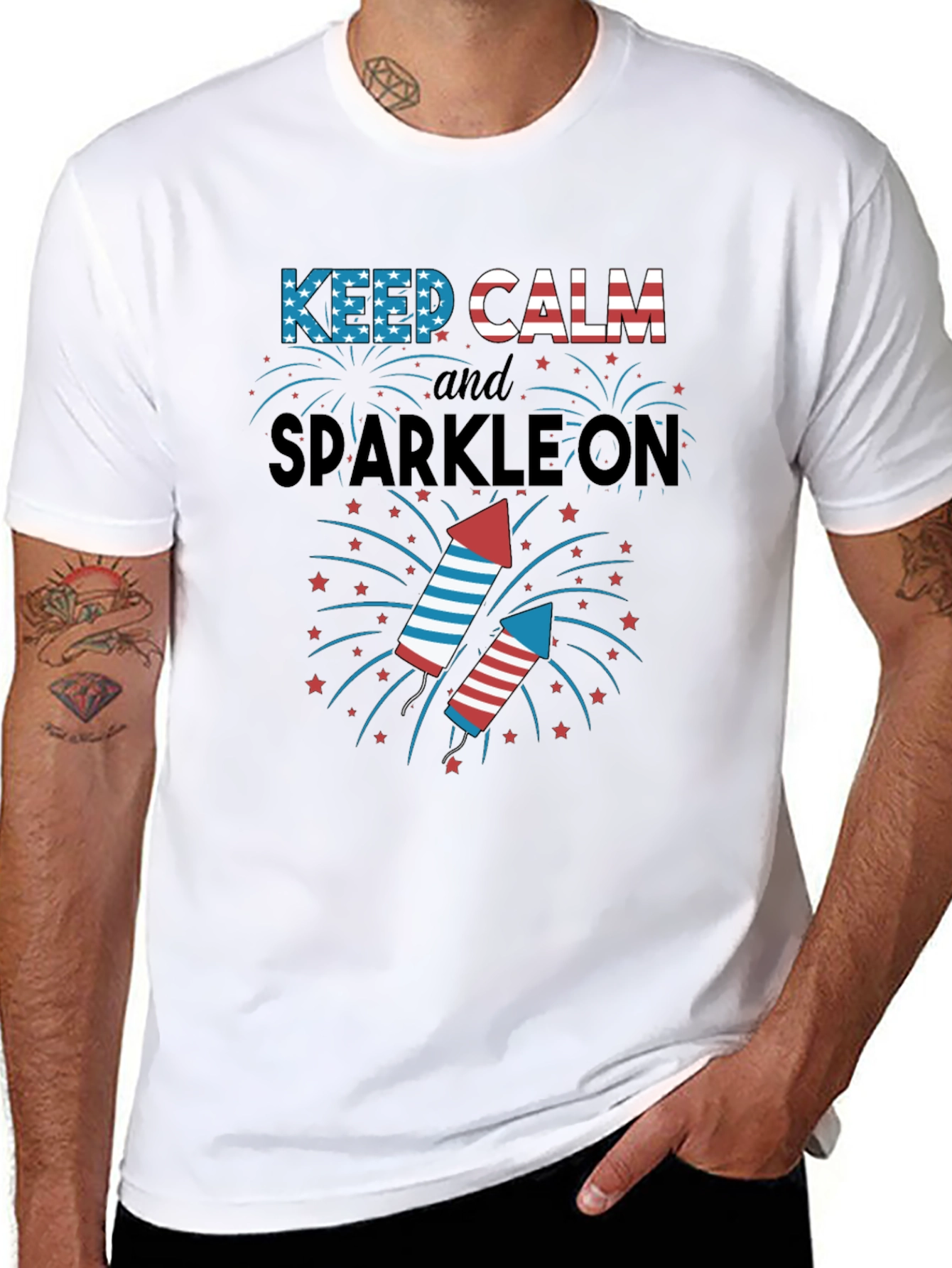 Keep Calm and Sparkle On Fourth of July T-Shirt