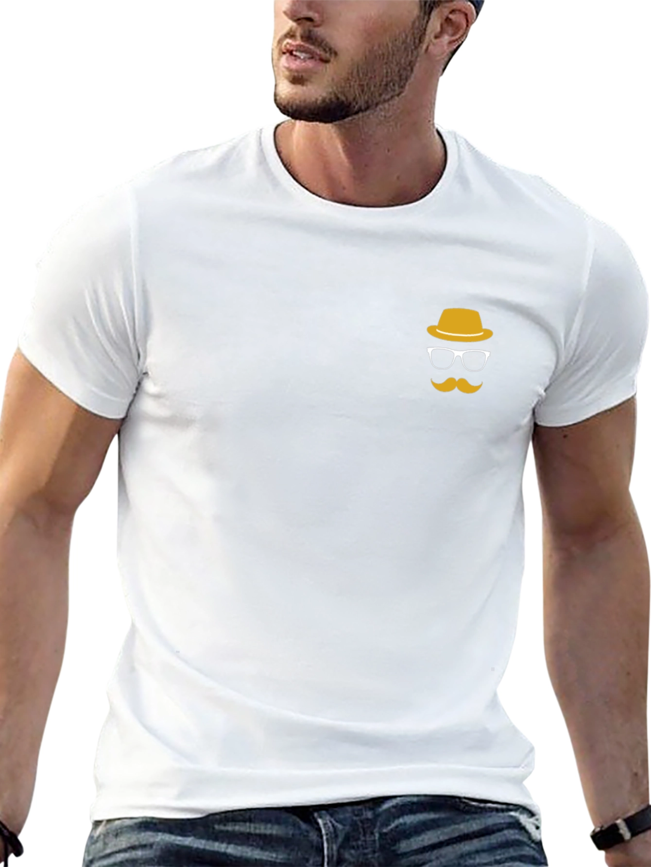 Mens Black T-shirt with Novelty Graphic