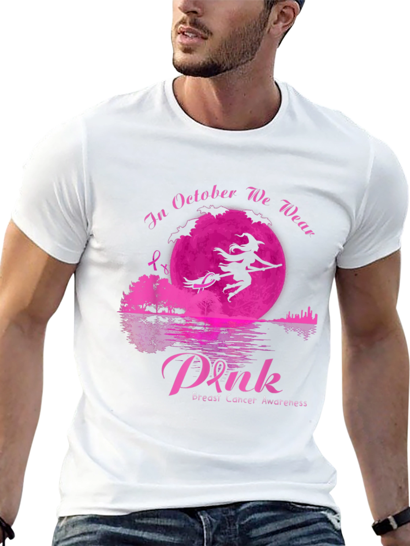 October Breast Cancer Awareness Witch T-Shirt