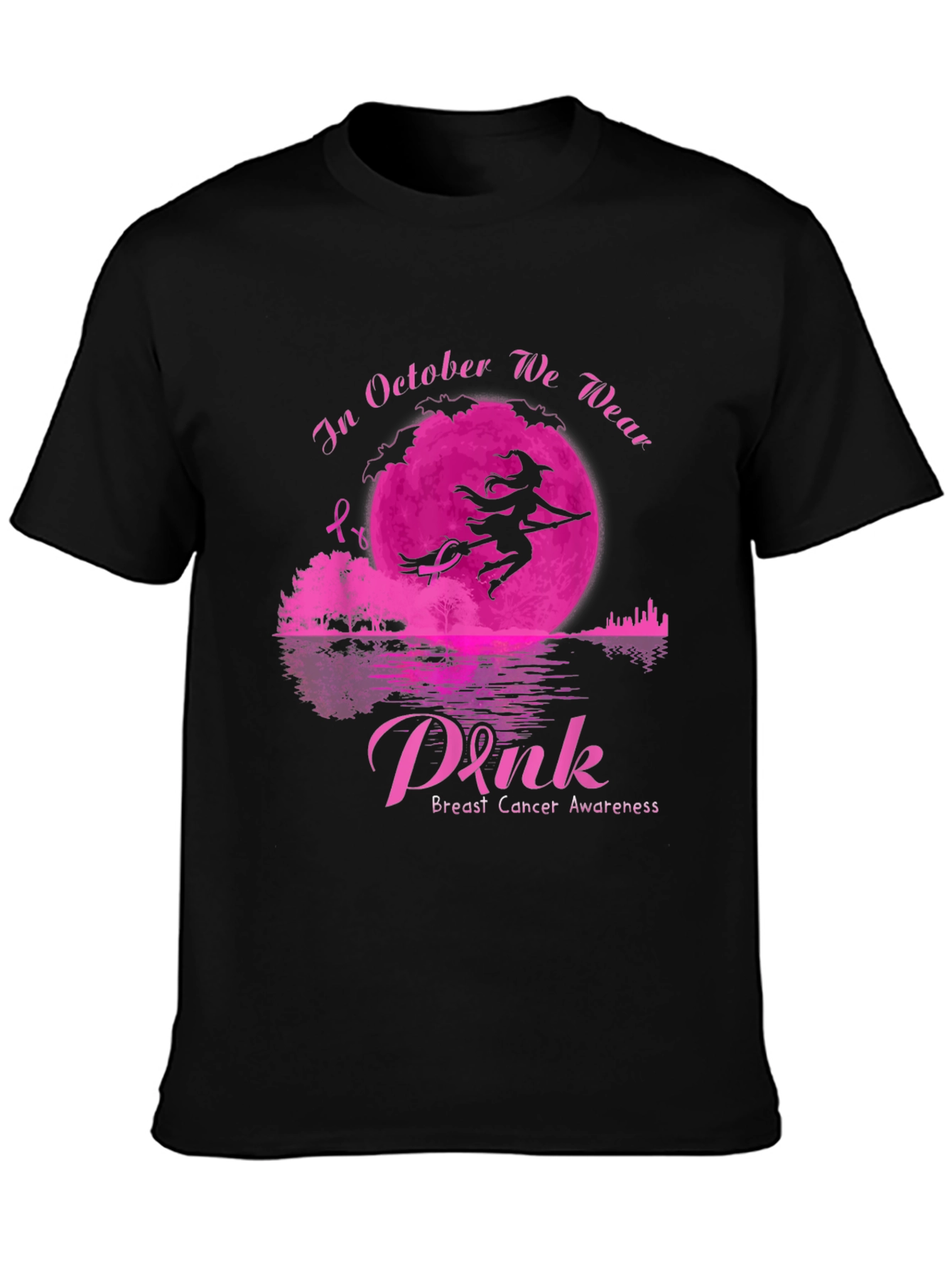 October Breast Cancer Awareness Witch T-Shirt