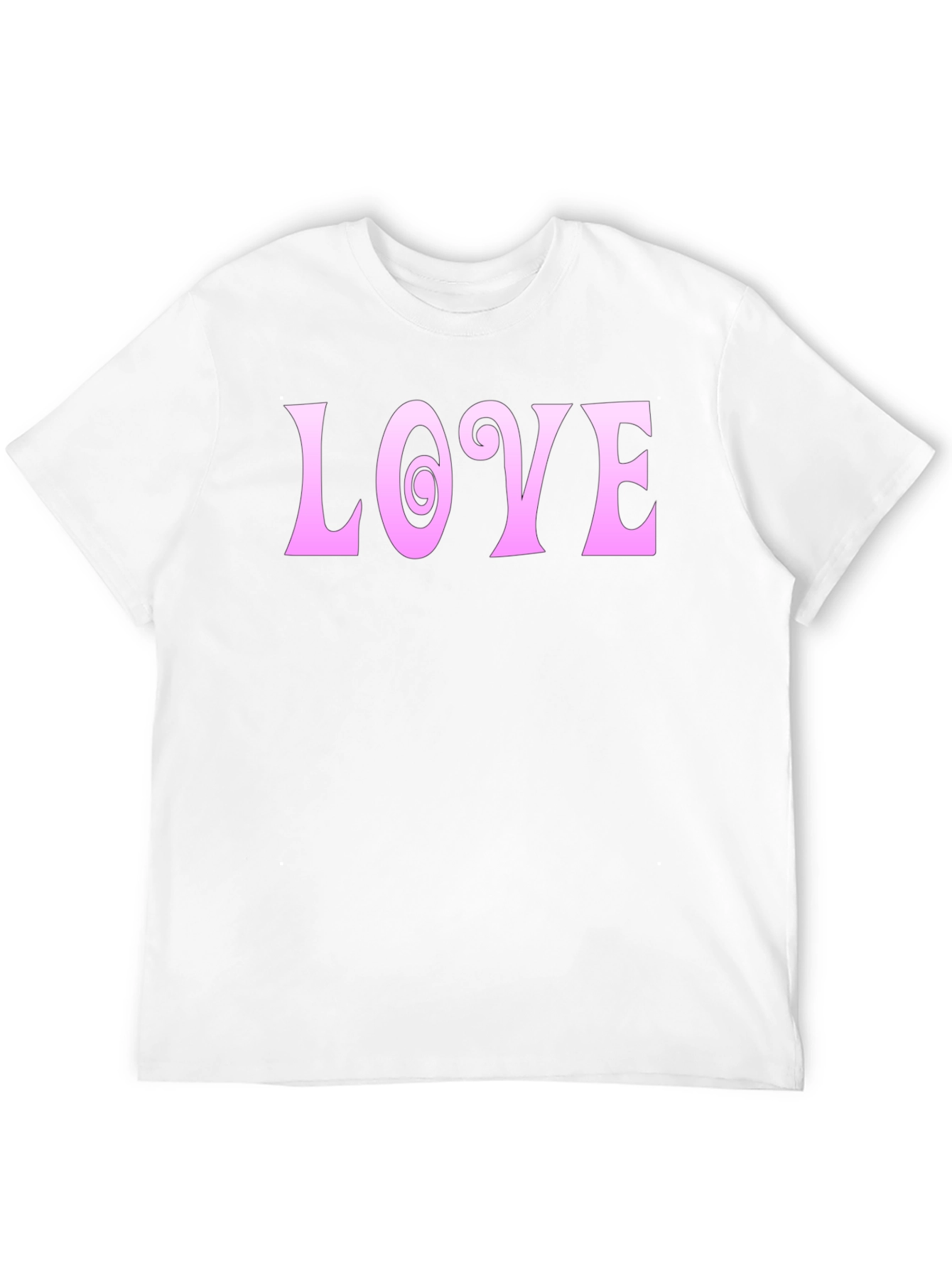 Love T-Shirt - Pink Graphic Print on Black
