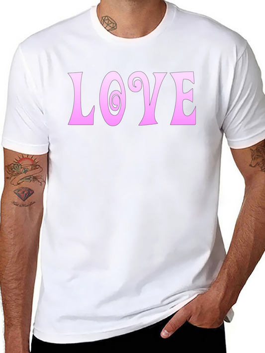 Love T-Shirt - Pink Graphic Print on Black