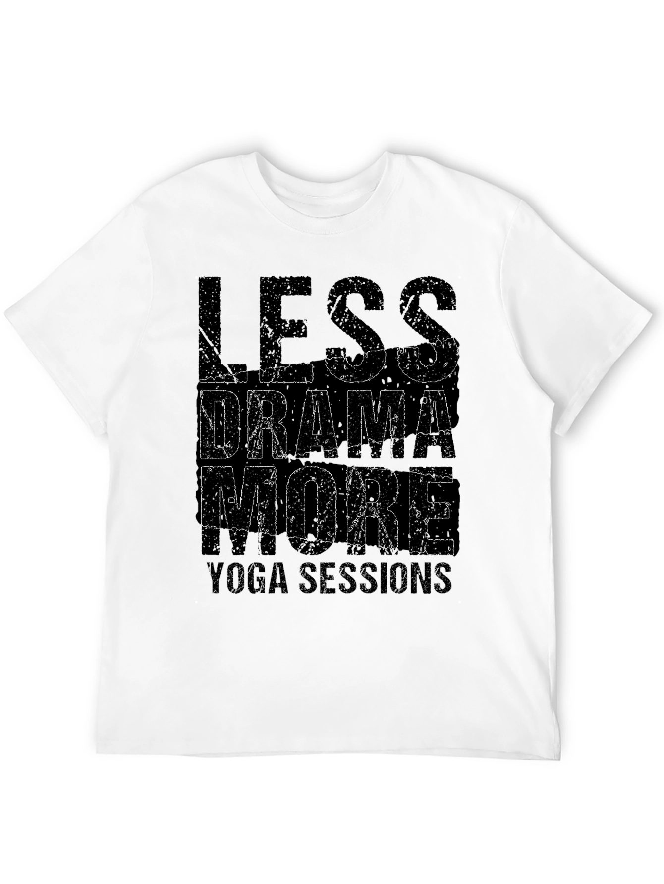 Less Drama More Yoga Black Graphic Tee
