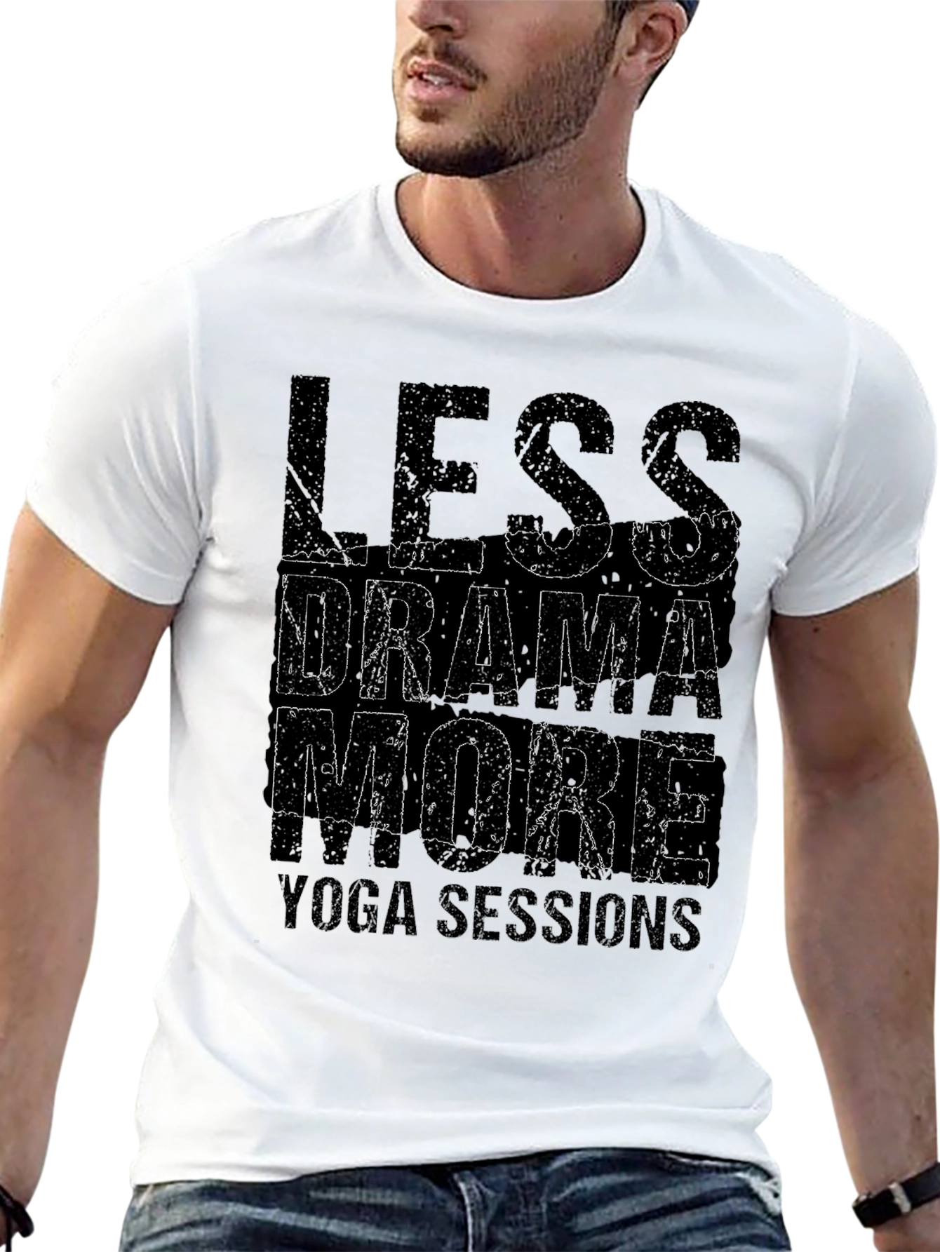 Less Drama More Yoga Black Graphic Tee