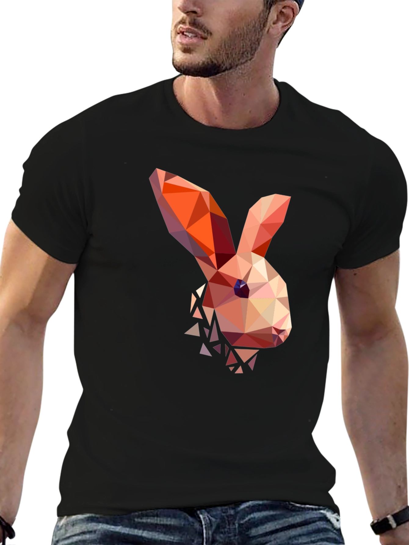 Geometric Bunny Graphic T-Shirt