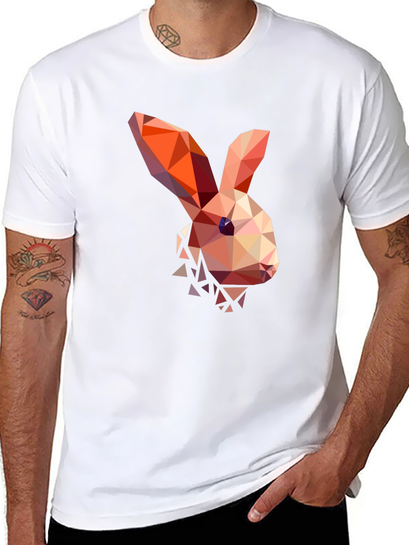 Geometric Bunny Graphic T-Shirt