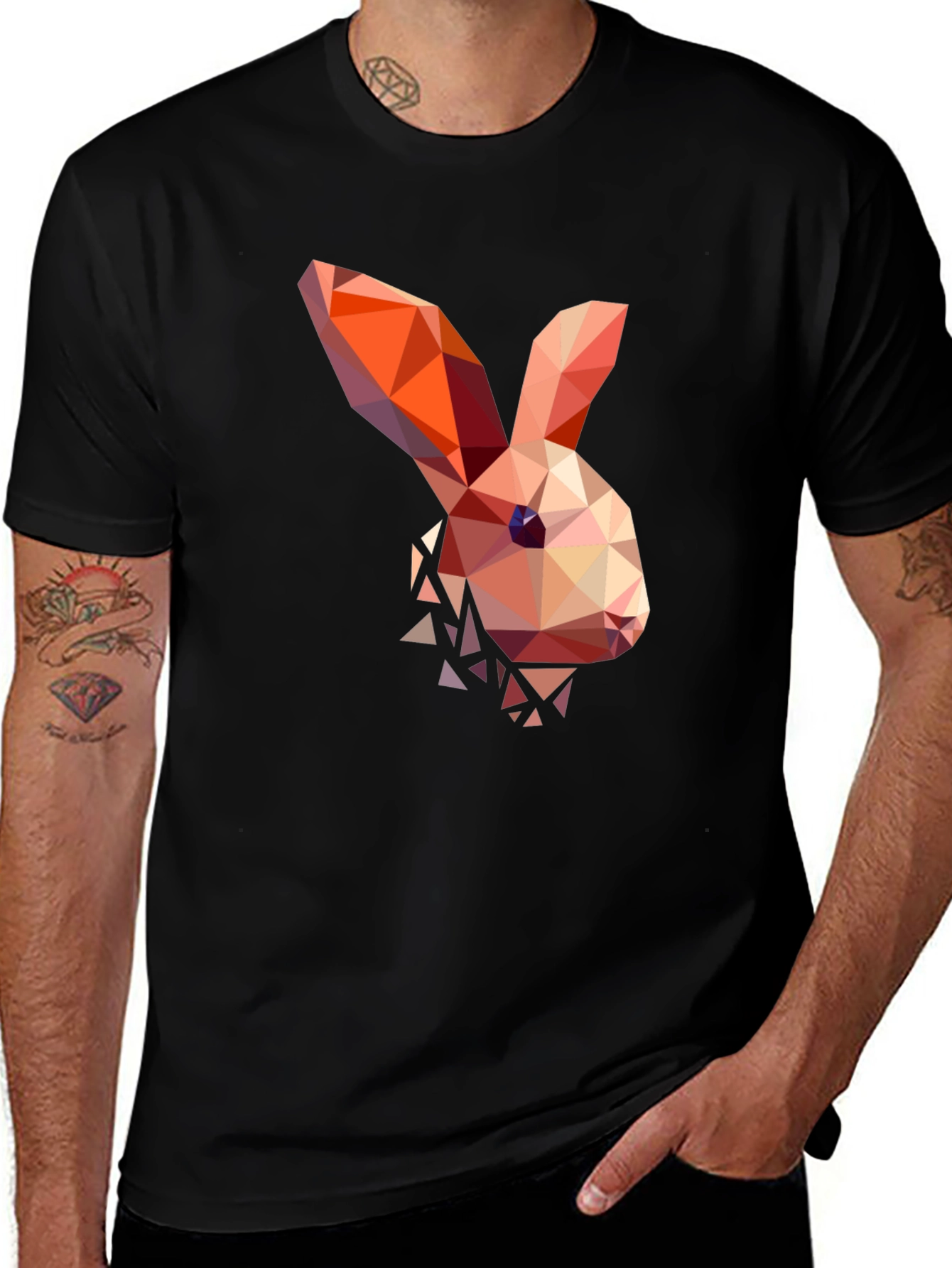 Geometric Bunny Graphic T-Shirt