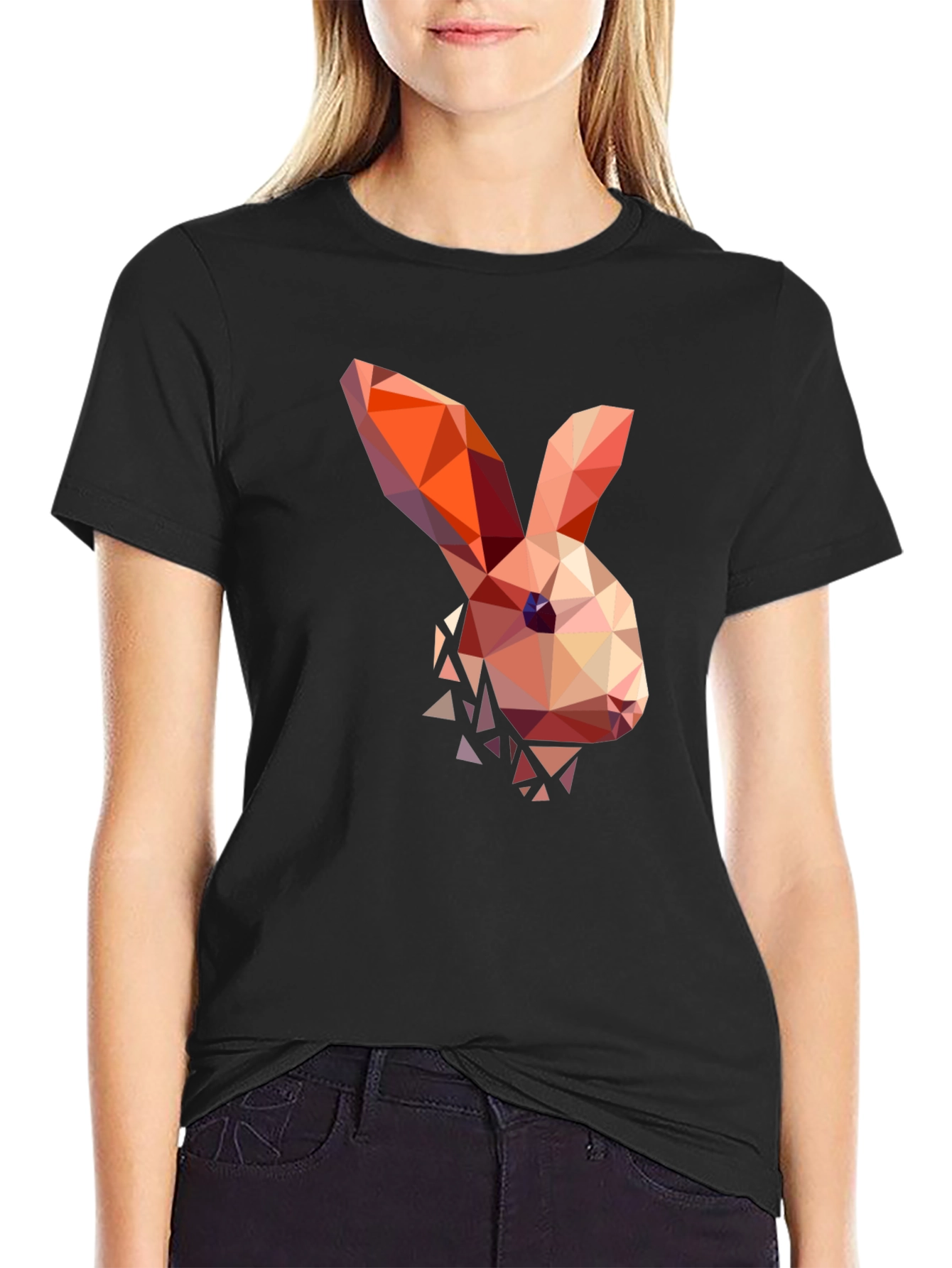 Geometric Bunny Graphic T-Shirt