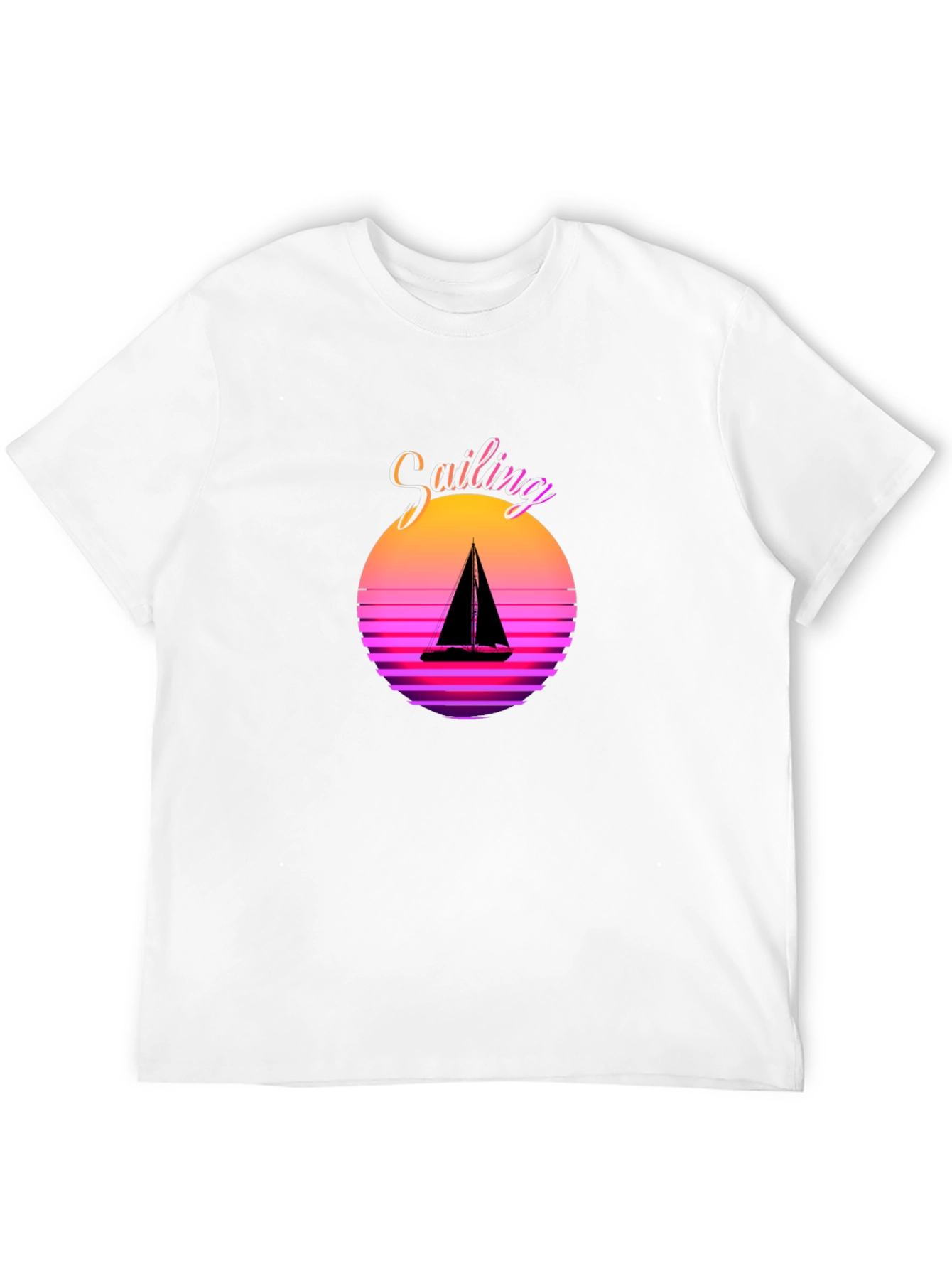 Sailing Sunset Graphic Tee - Black